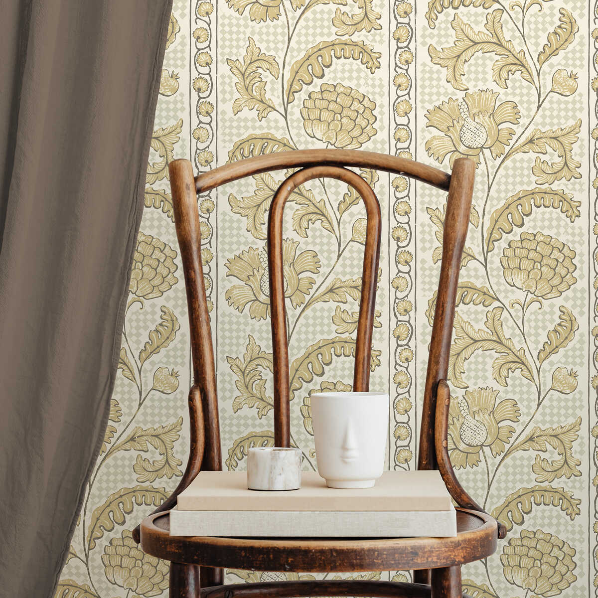 Floral Check - 31 - KRAVET COUTURE Wallpaper