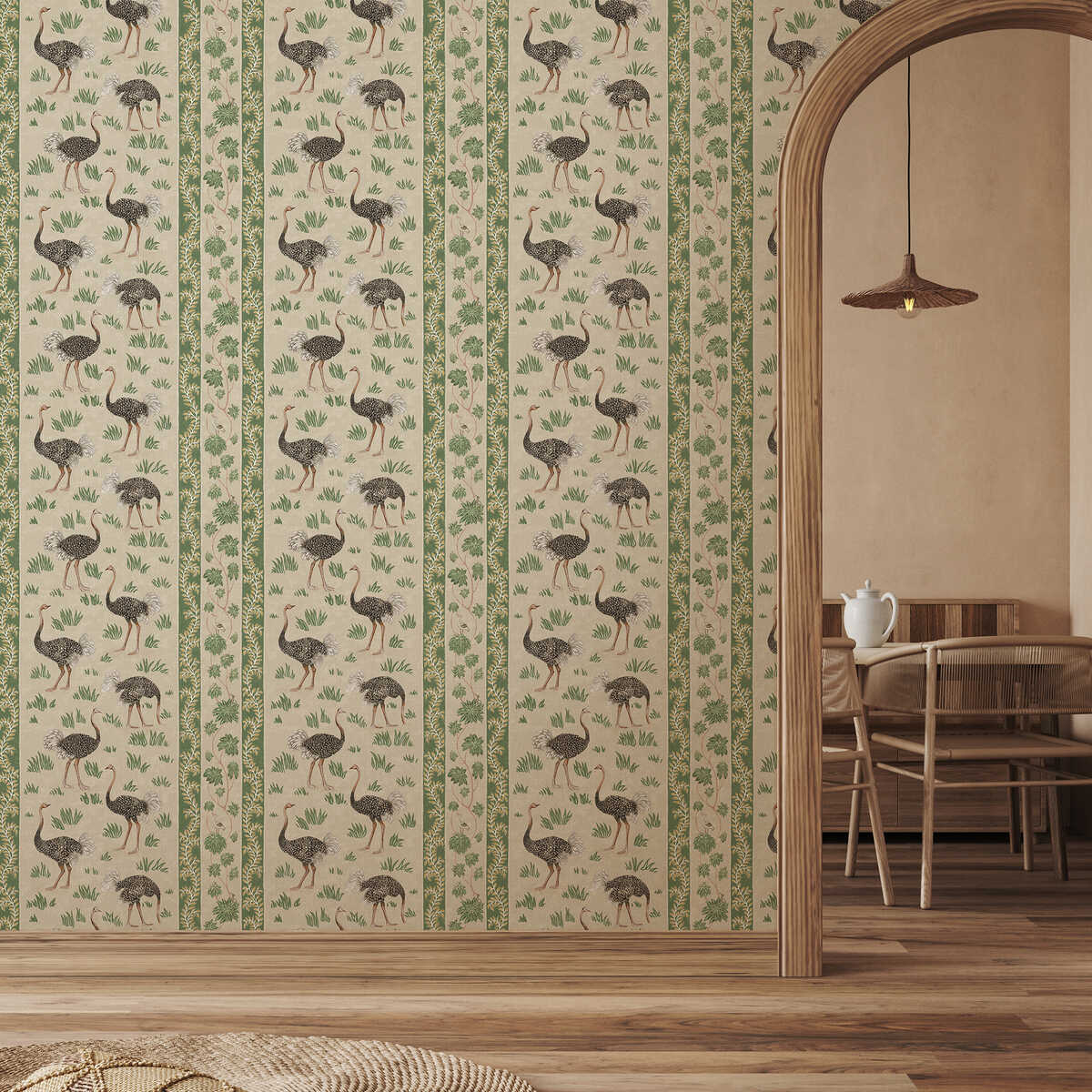 Ostrich Stripe - 11 - KRAVET COUTURE Wallpaper