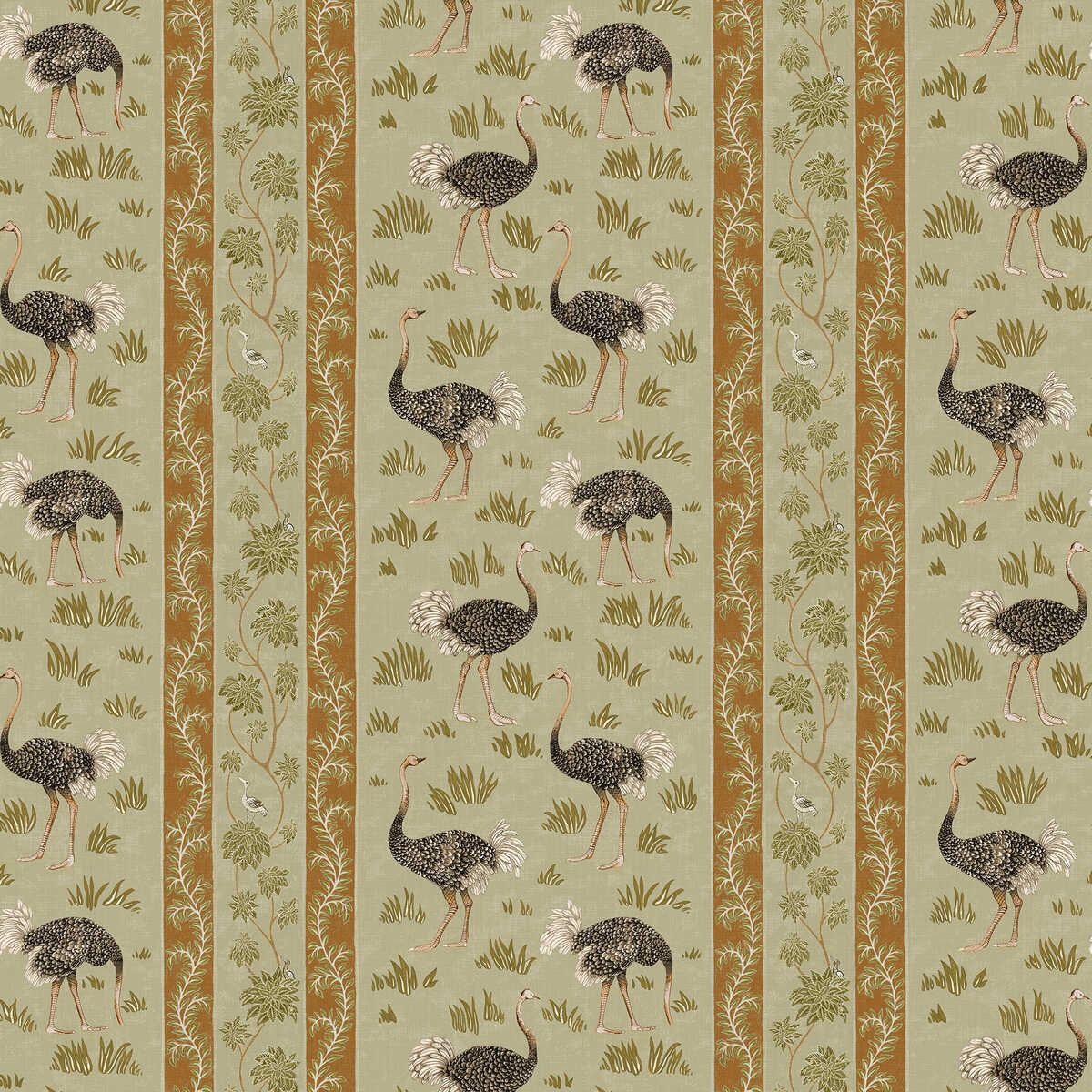 Ostrich Stripe - 31 - KRAVET COUTURE Papel pintado