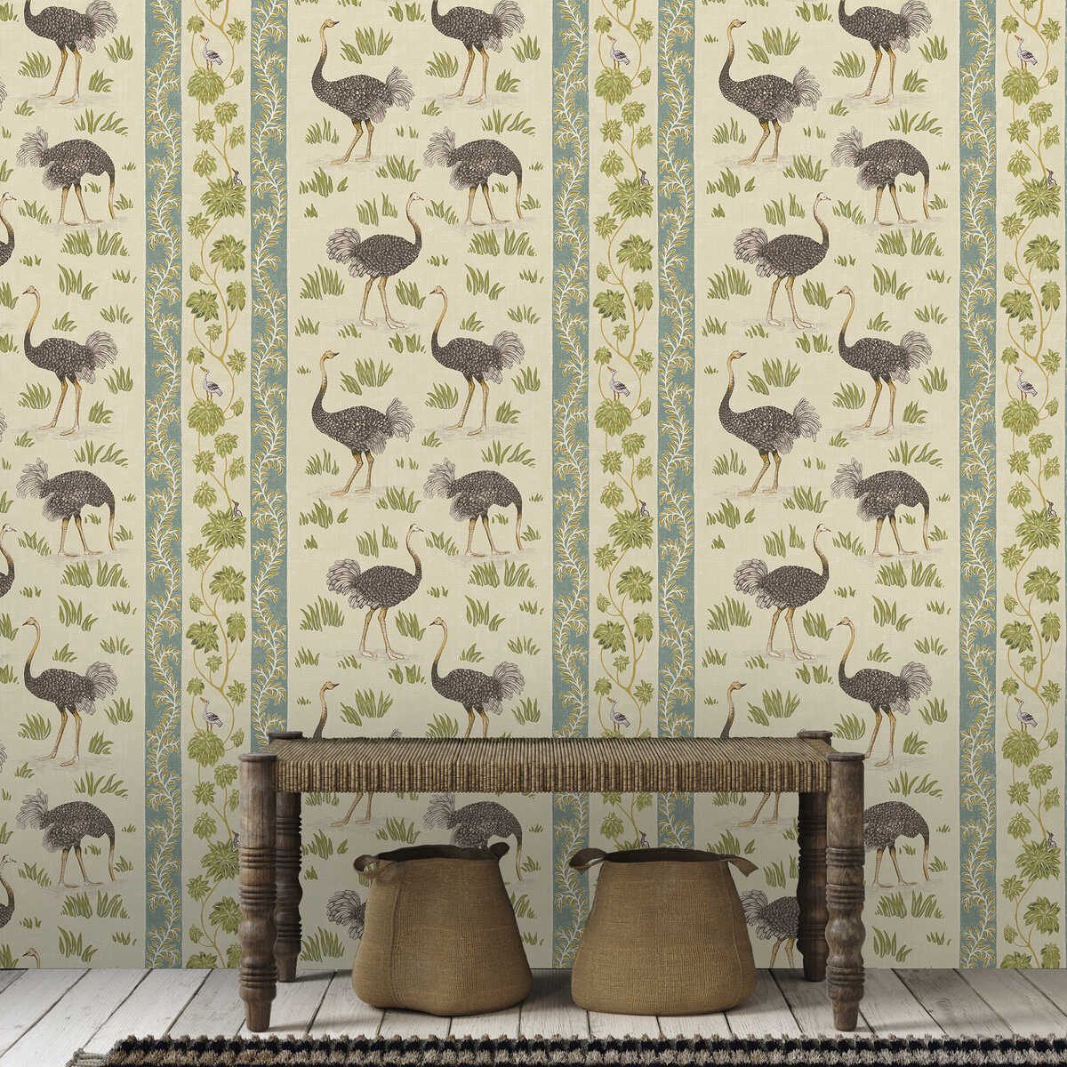 Ostrich Stripe - 41 - KRAVET COUTURE Papel pintado