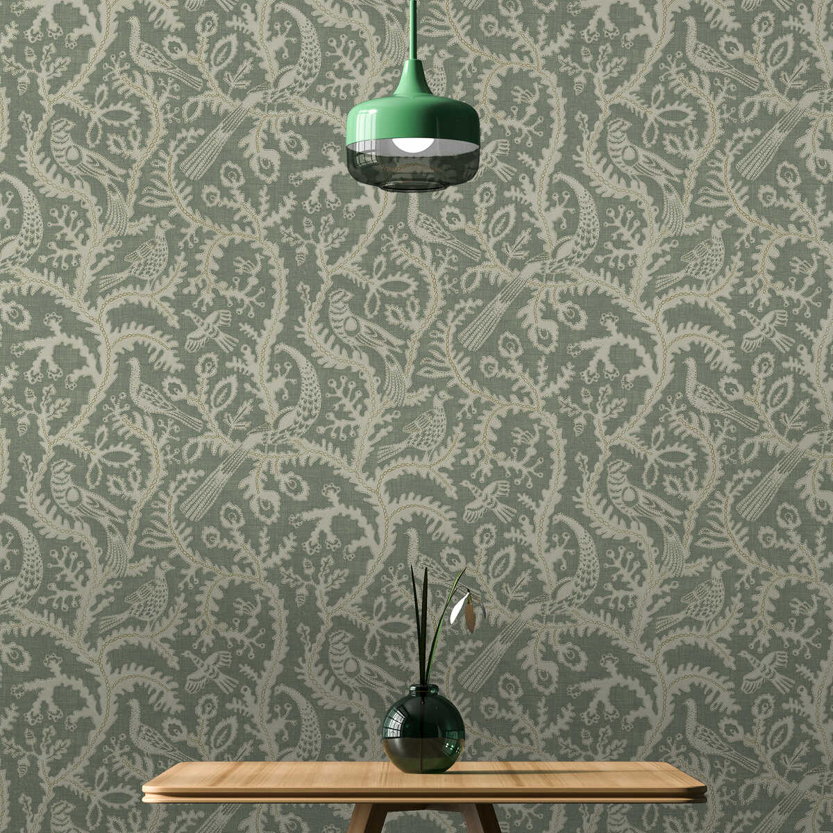 Stitched Birds - 01 - KRAVET COUTURE Papel pintado