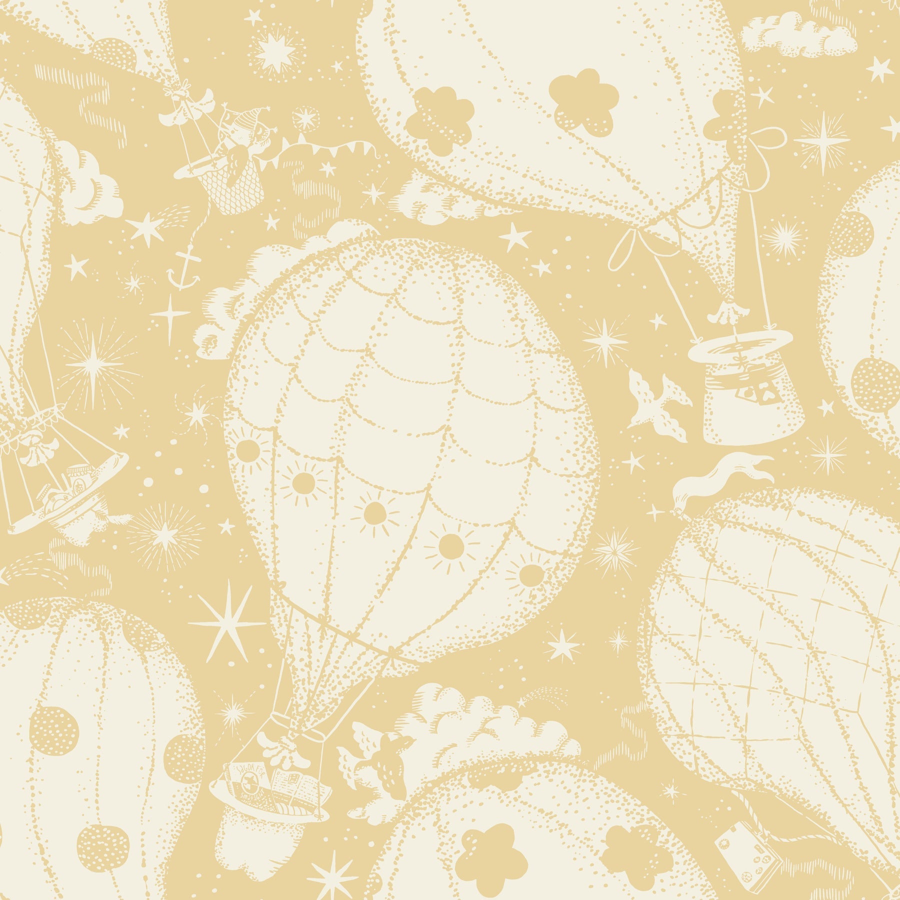 Ballongerna Wallpaper - Yellow - York Wallcoverings - MB29002