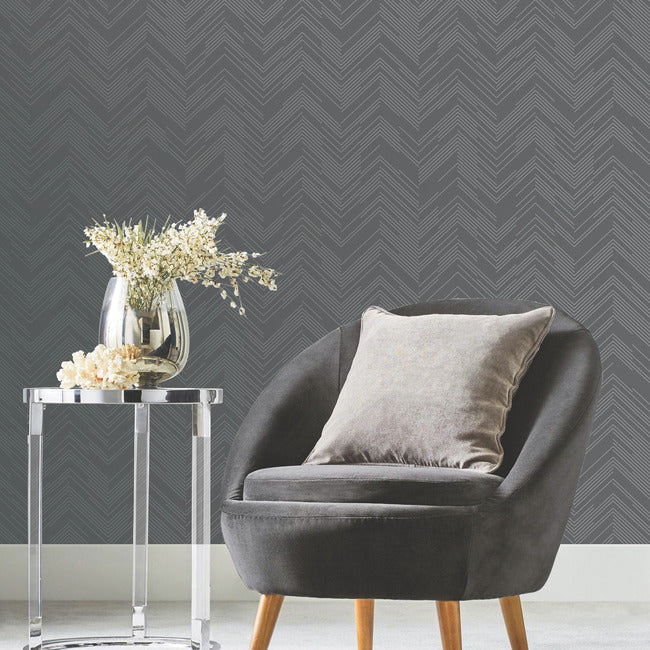 polished-chevron-wallpaper-charcoal-silver-york-wallcoverings-md7226