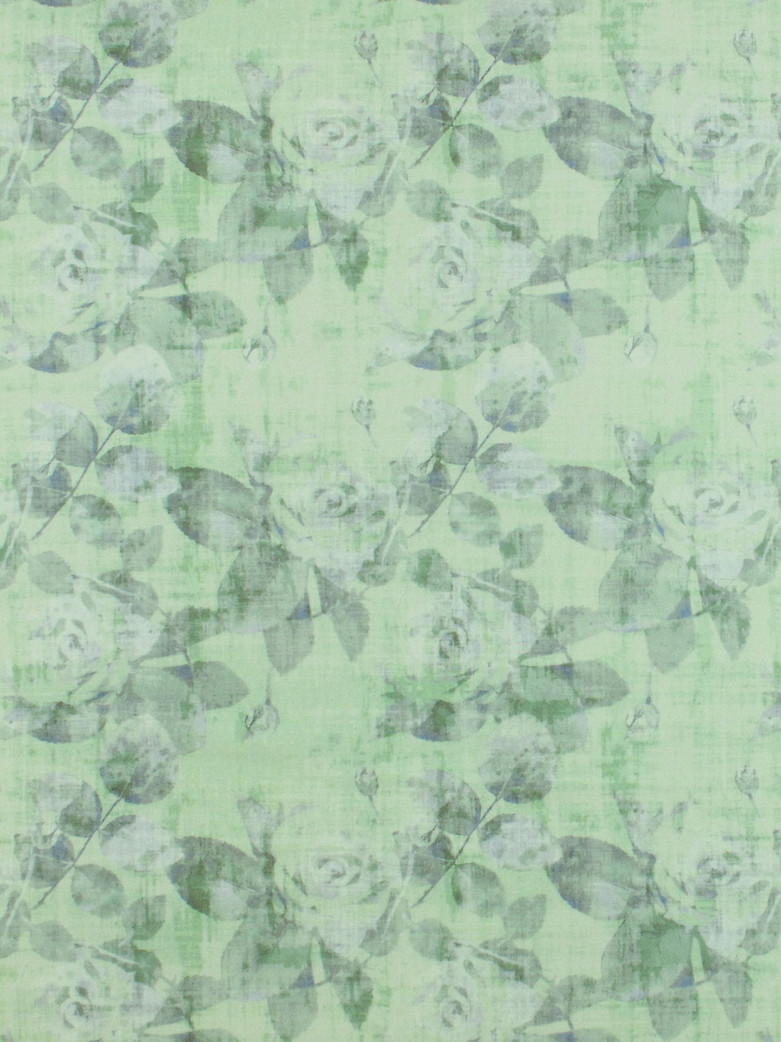 Rose Trellis Printed Velvet - Green