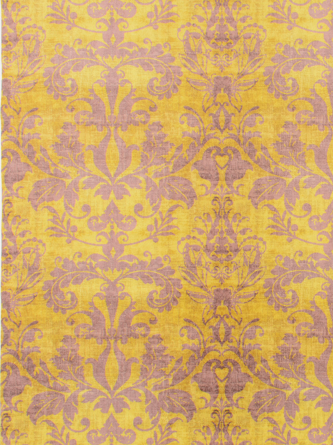 Palace Damask Printed Velvet - Citron
