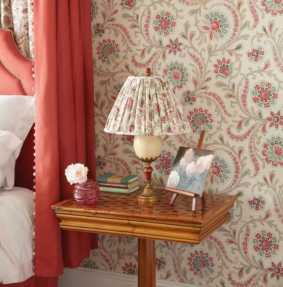 Les Indiennes Baville Green/Taupe - Nina Campbell - NCW4351-04 Wallcovering