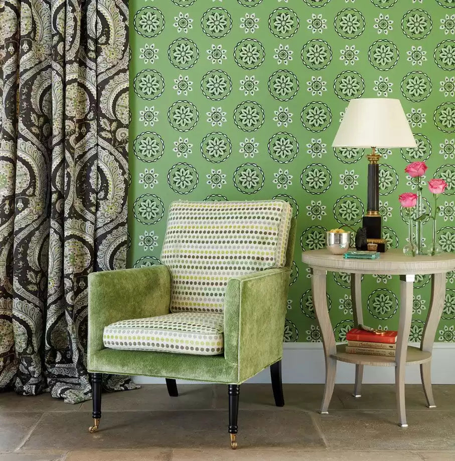 Les Indiennes Garance French Grey - Nina Campbell - NCW4354-03 Wallcovering
