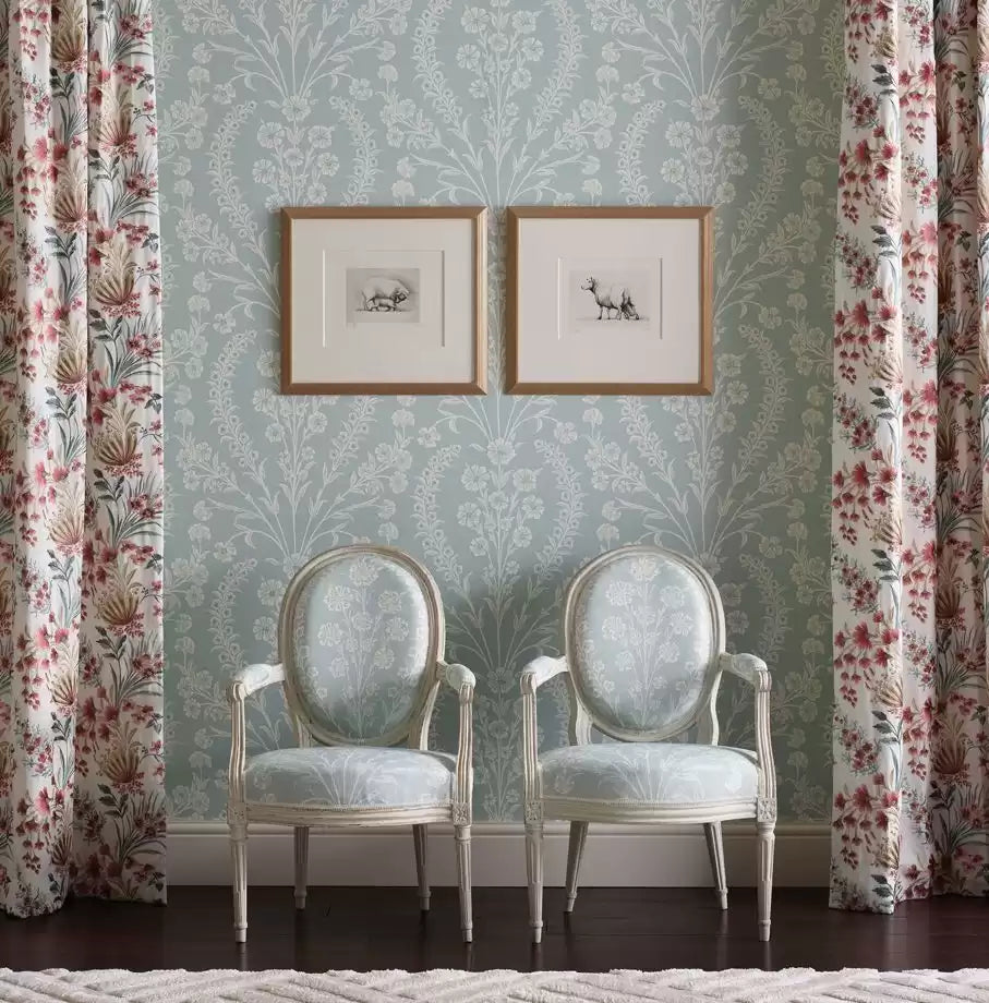 Ashdown Chelwood Green/Ivory - Nina Campbell - NCW4392-04 Wallcovering