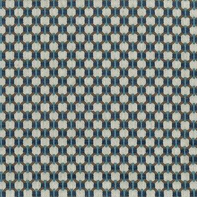 NC Bourton Weaves Loveden Blue/Chocolate - Nina Campbell - NCF4610-05 Fabric