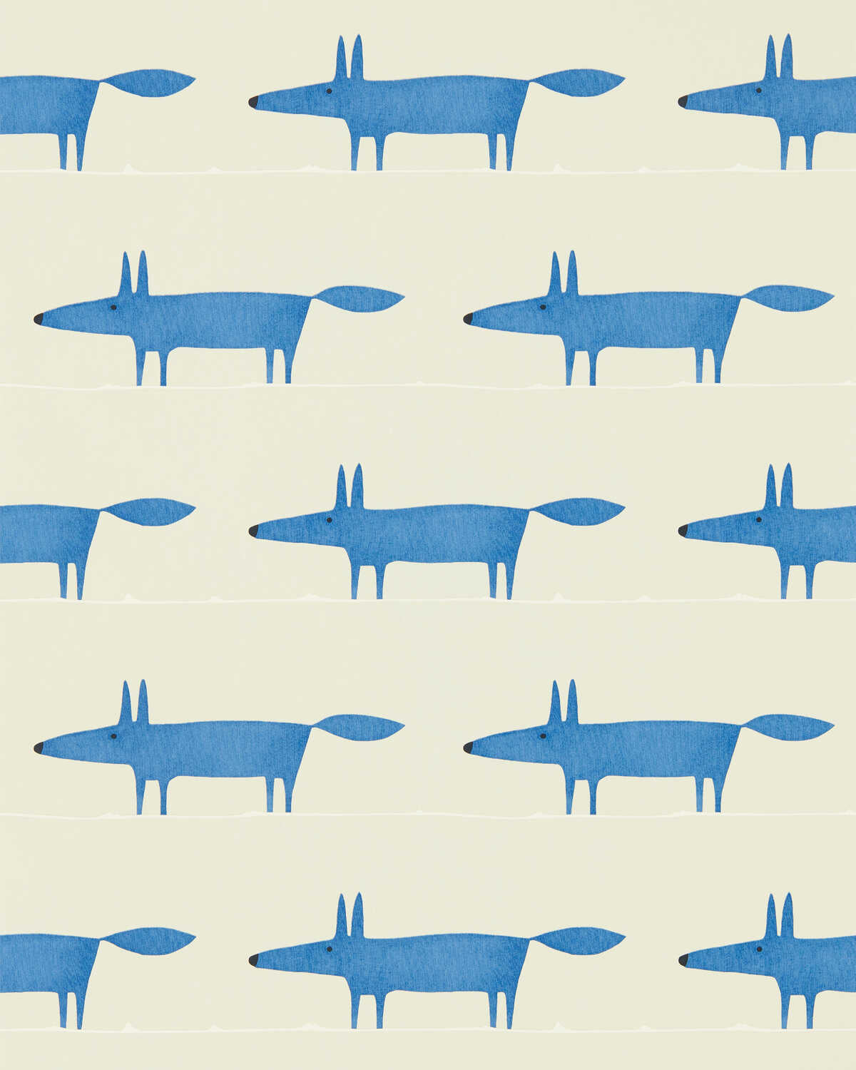 Midi Fox Wp - Pebble/Denim - SCION Wallpaper