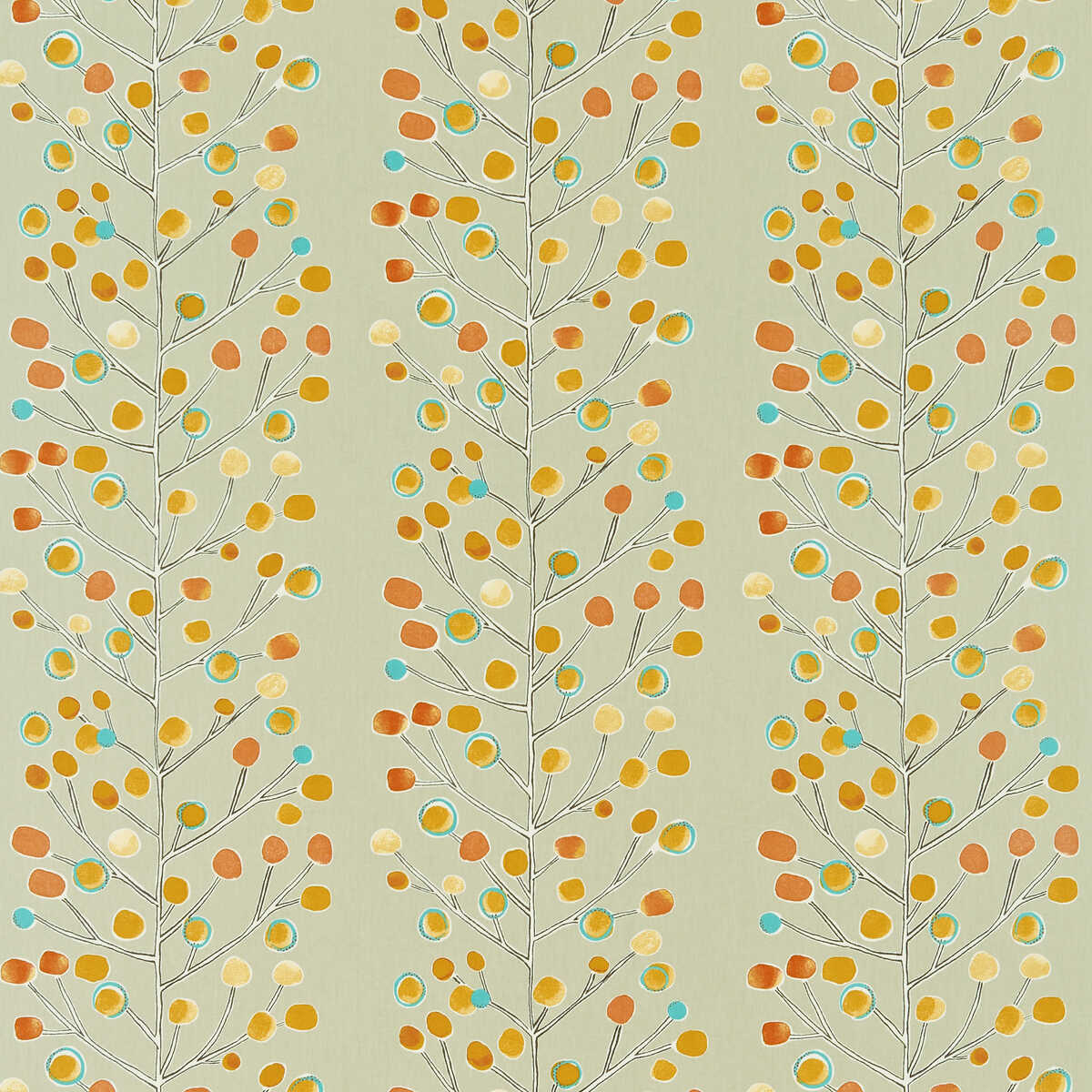 Berry Tree - Neutral/Tangerine - SCION Fabric