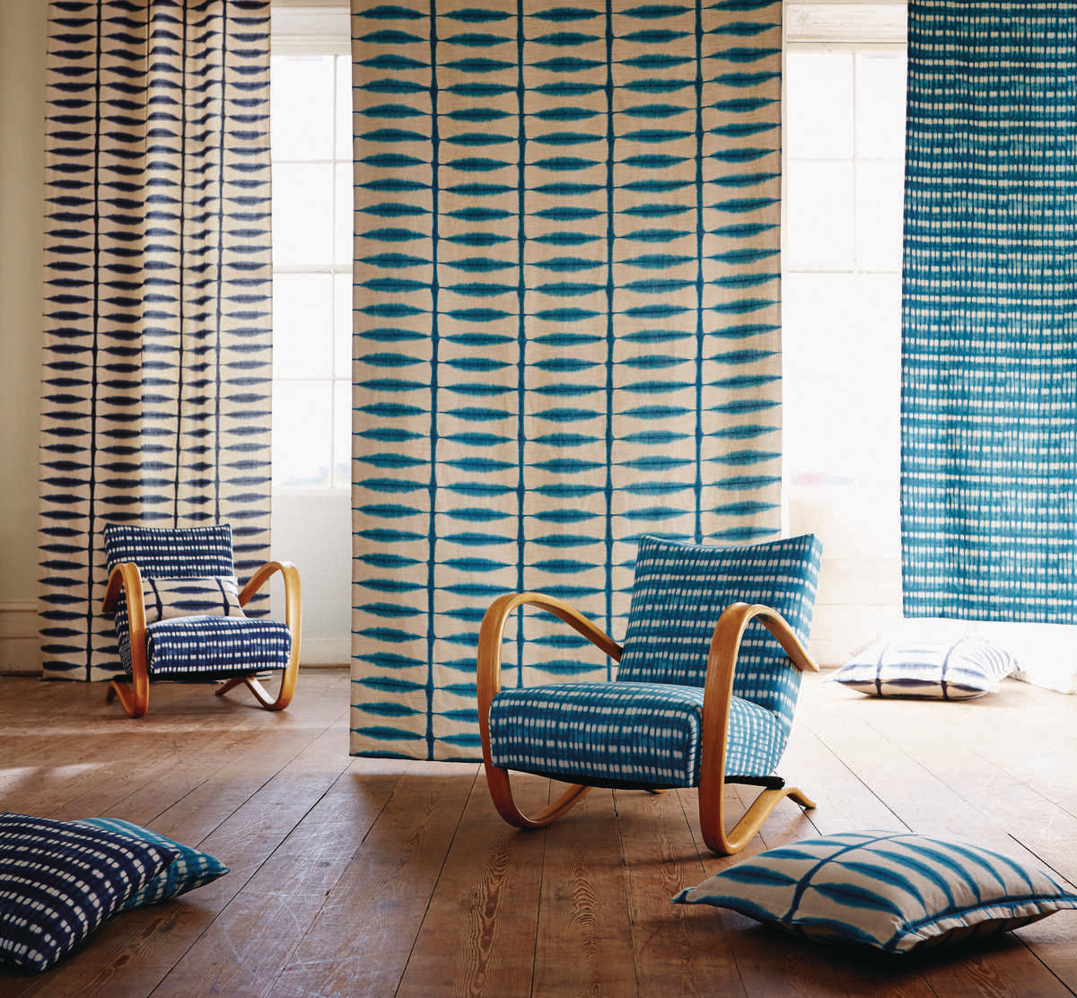Shibori - Teal/Linen - SCION Fabric