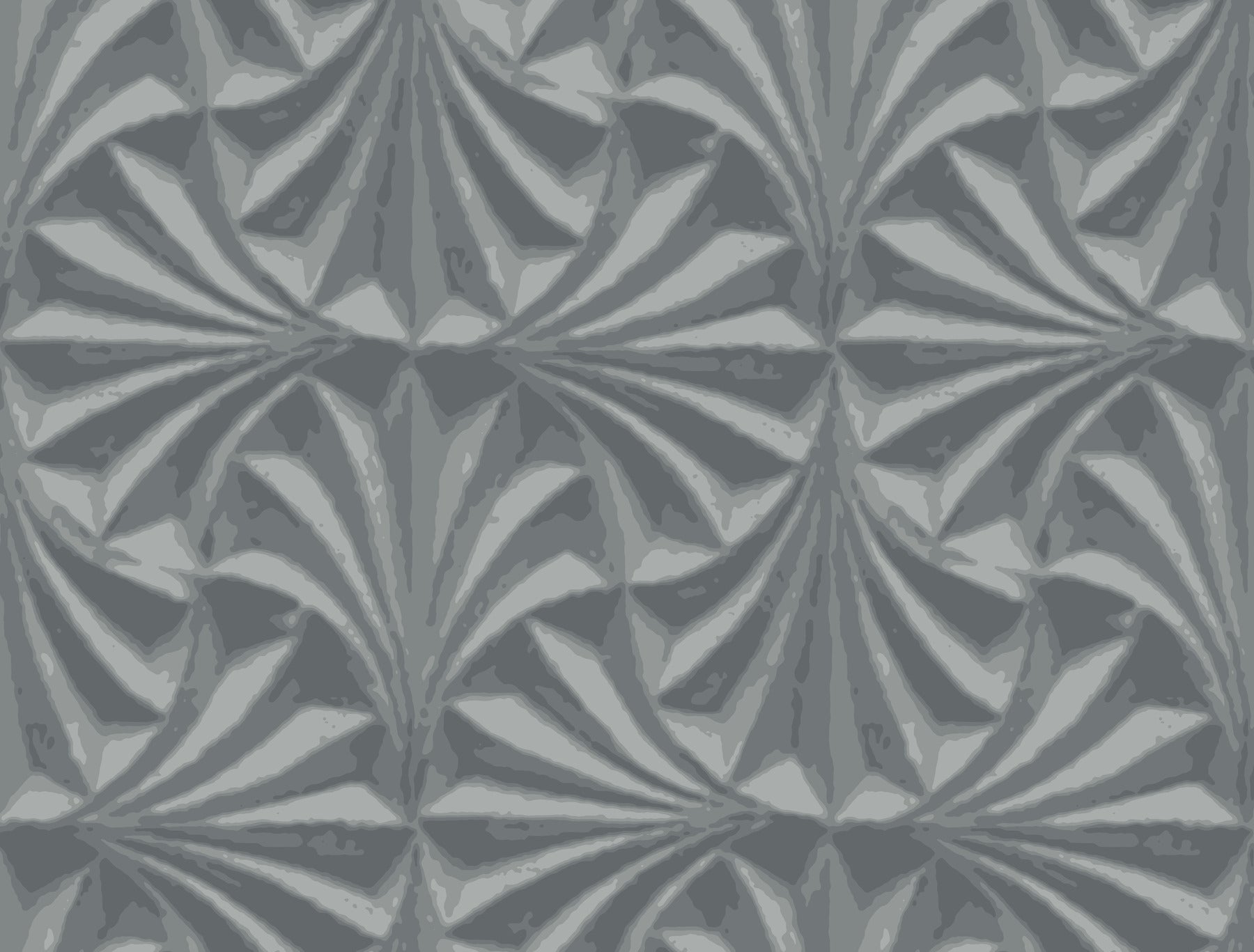 Sculpted Fans Wallpaper - Charcoal - York Wallcoverings - NT6127