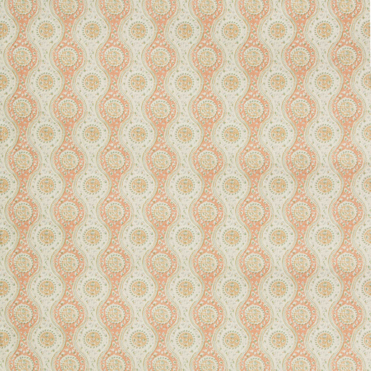 Nadari Print - Peach/Gold - BRUNSCHWIG & FILS Fabric