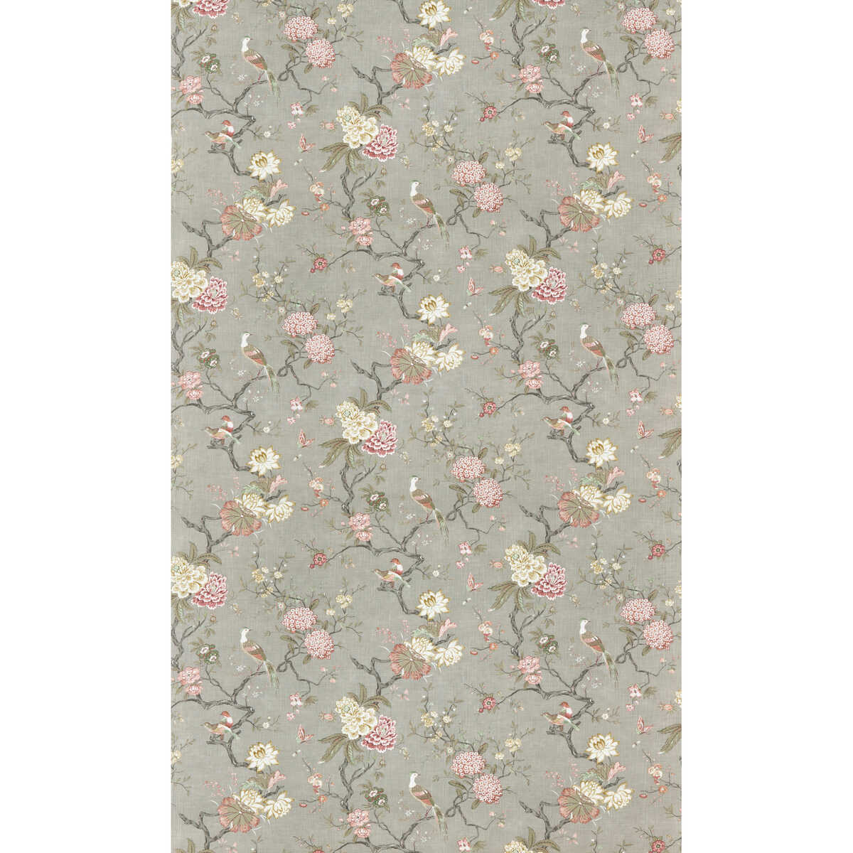Oriental Bird Signature - Mole - G P & J BAKER Fabric
