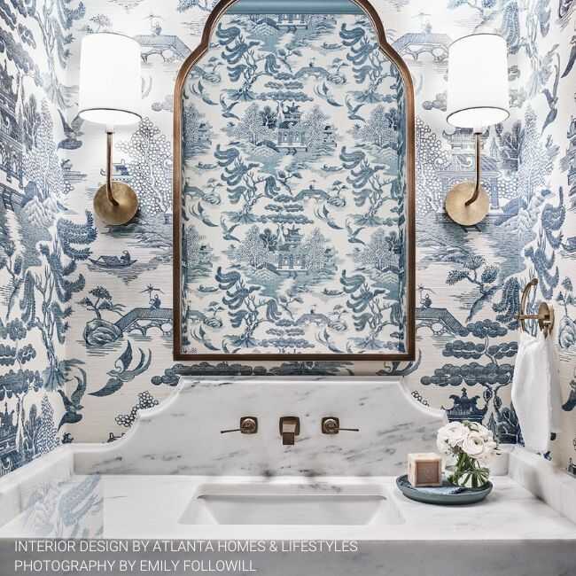 Willow Lake - Blue/Cream - LEE JOFA Wallpaper