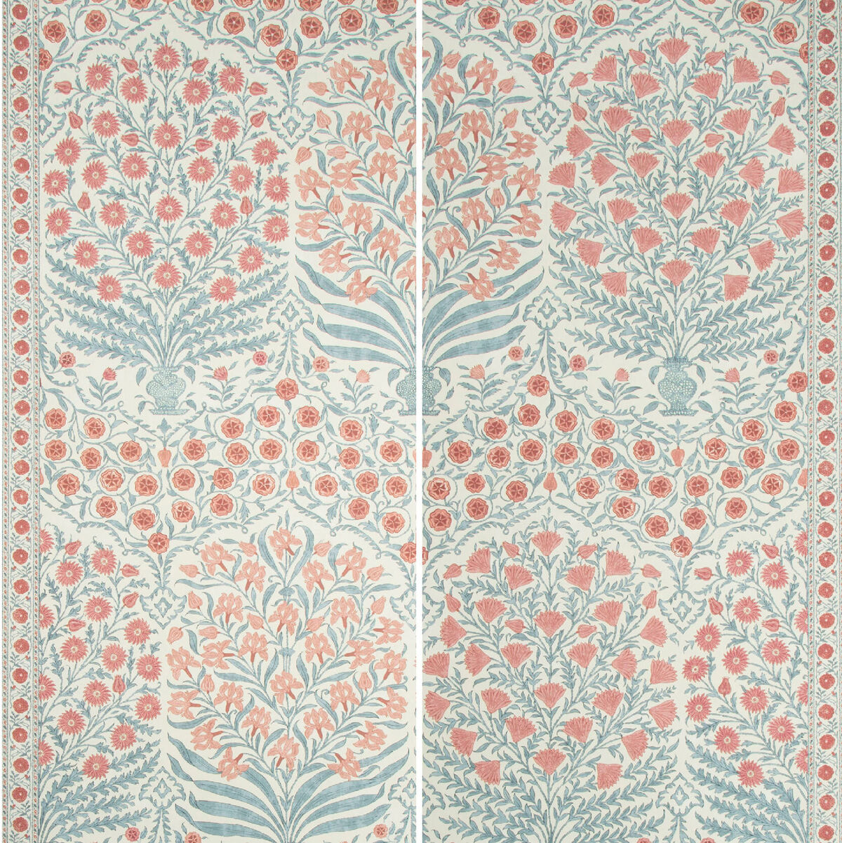 Sameera Paper - Red/Blue - Lee Jofa Wallpaper