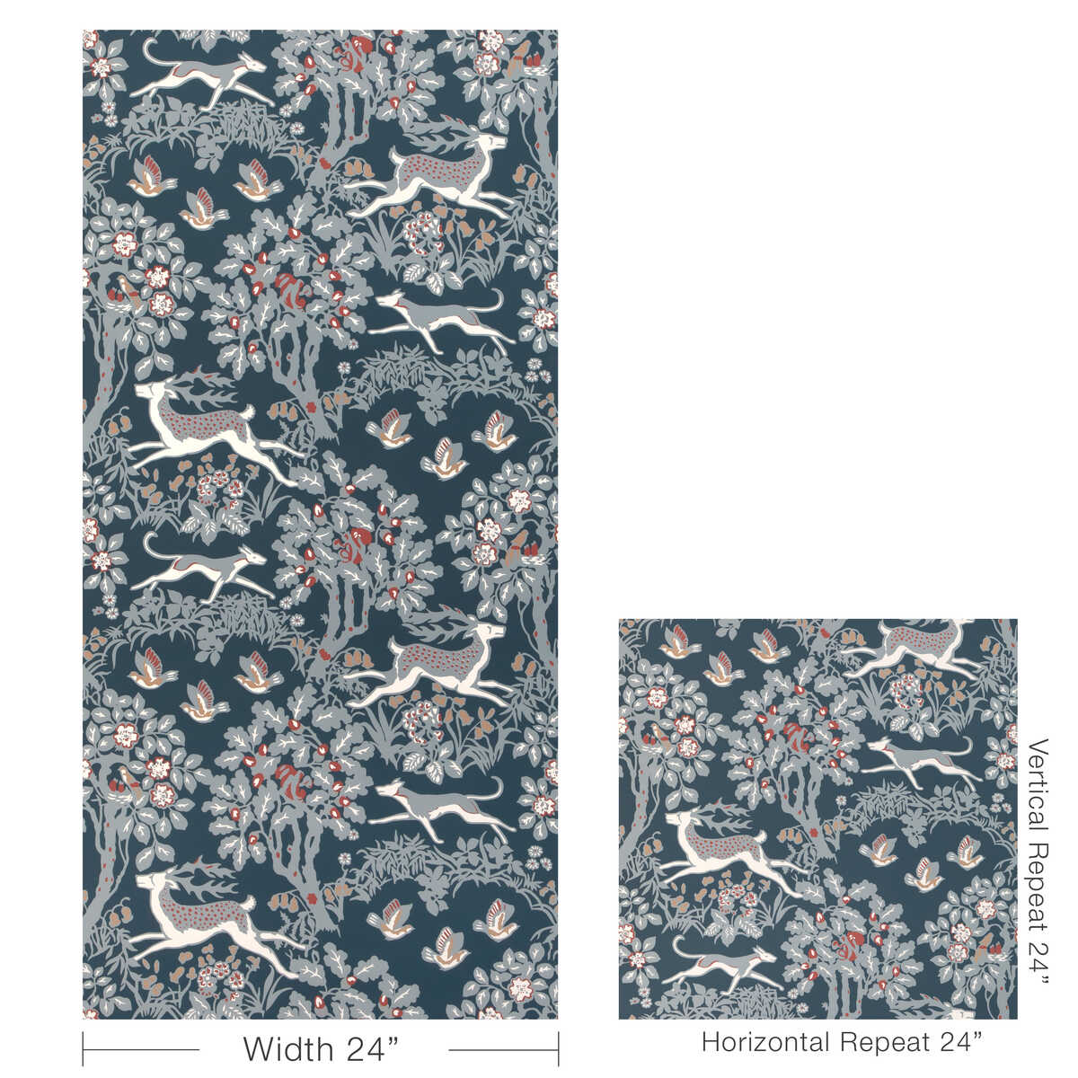 Mille Fleur Wp - Denim - LEE JOFA Papel pintado