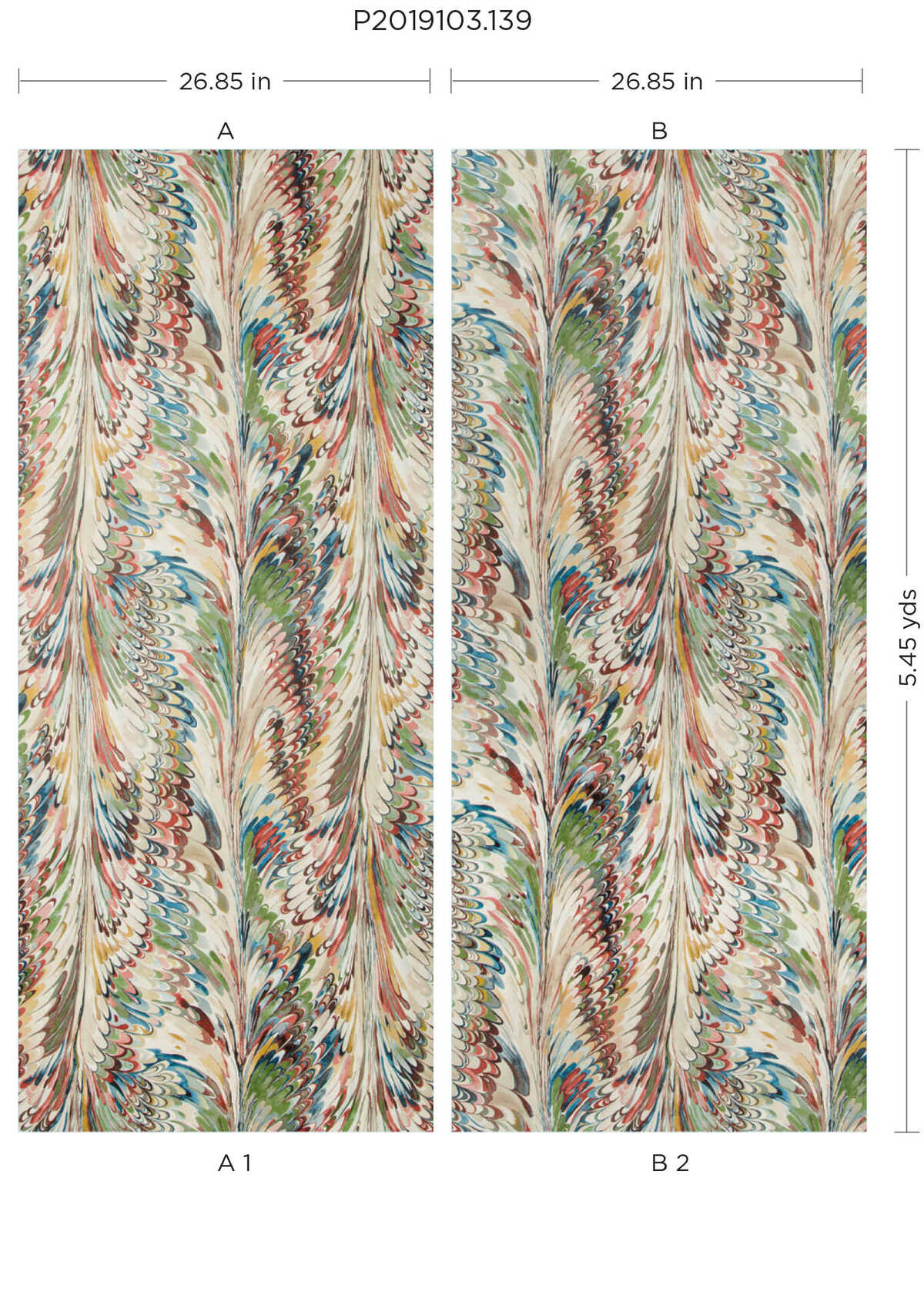 Taplow Paper - Spice/Leaf - LEE JOFA Wallpaper