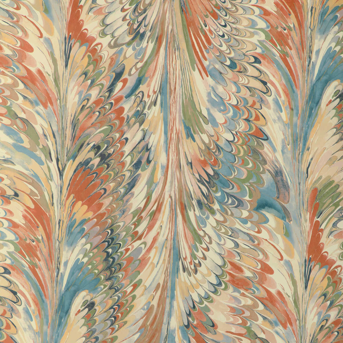 Taplow Paper - Clay/Blue - LEE JOFA Wallpaper