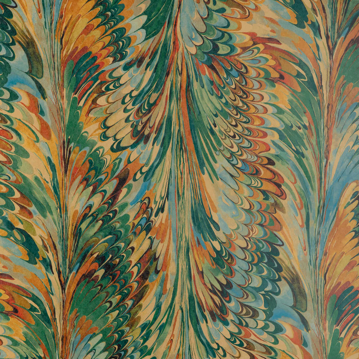 Taplow Paper - Teal/Bronze - LEE JOFA Wallpaper