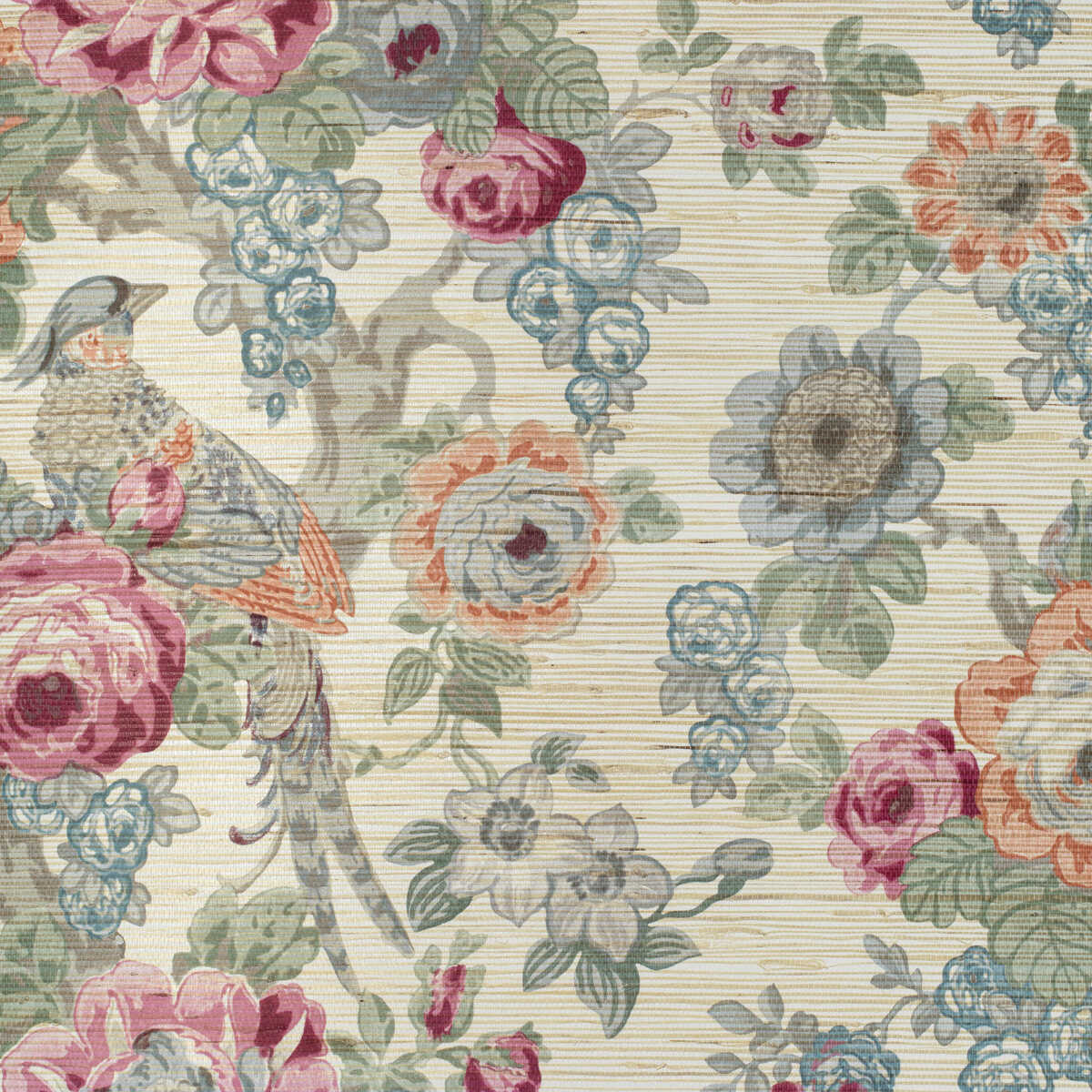 Avondale Paper - Berry/Slate - LEE JOFA Wallpaper