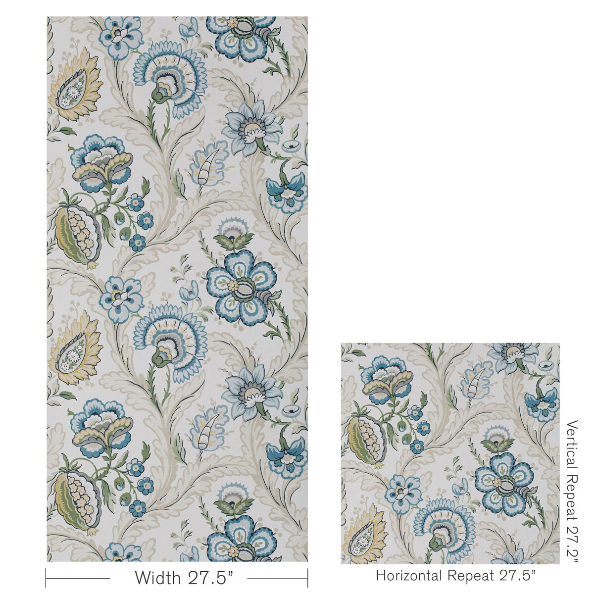 Wimberly Paper - Blue/Spring - Lee Jofa Wallpaper