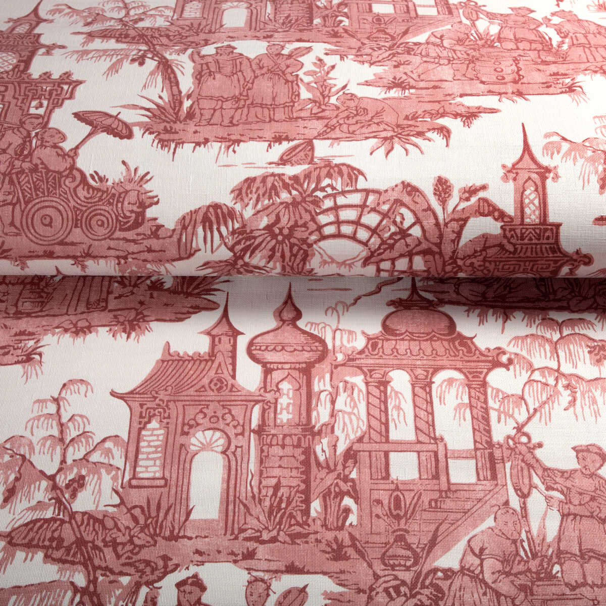 Pagoda Toile Paper - Garnet - LEE JOFA Papel pintado