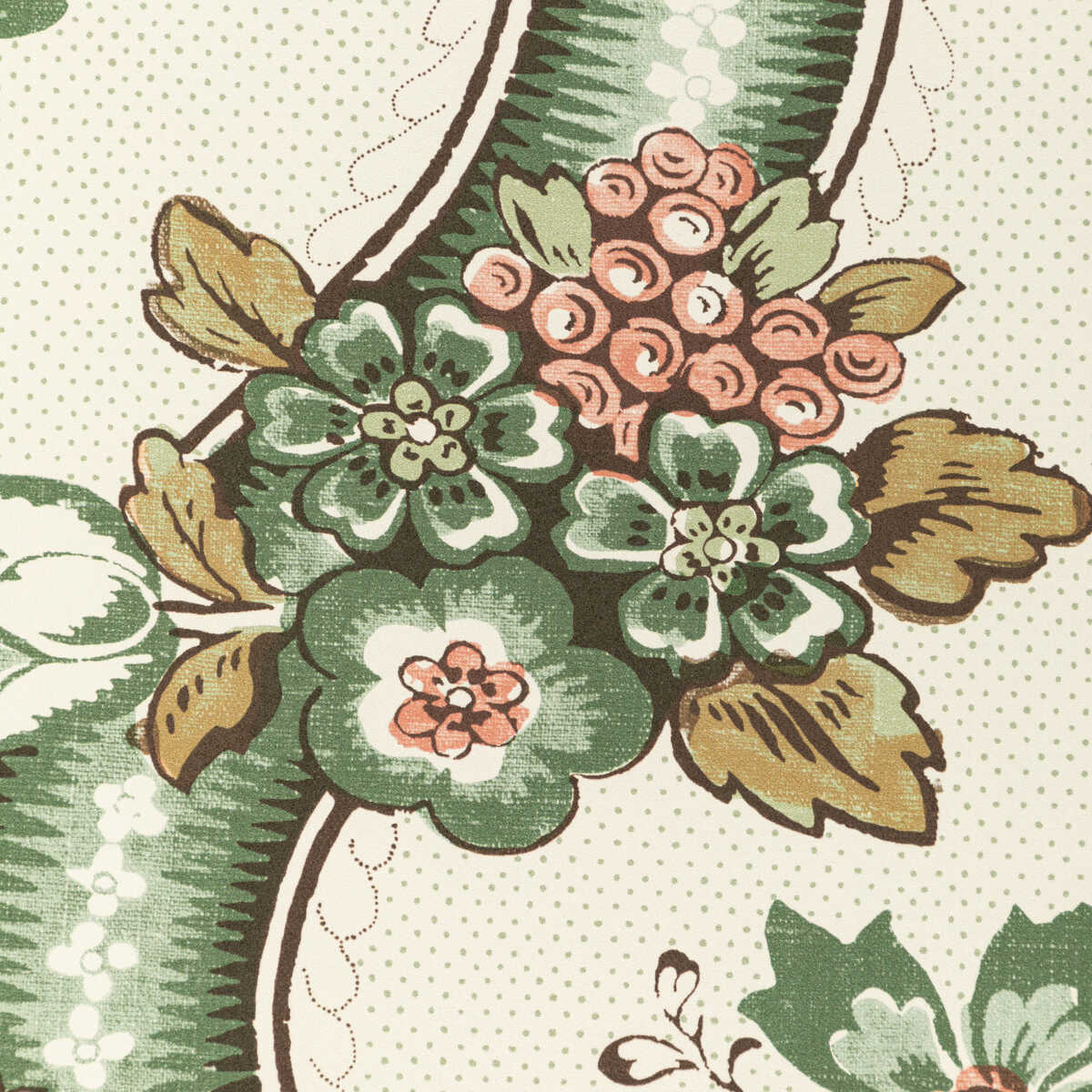 Benday Paper - Green/Rose - LEE JOFA Wallpaper