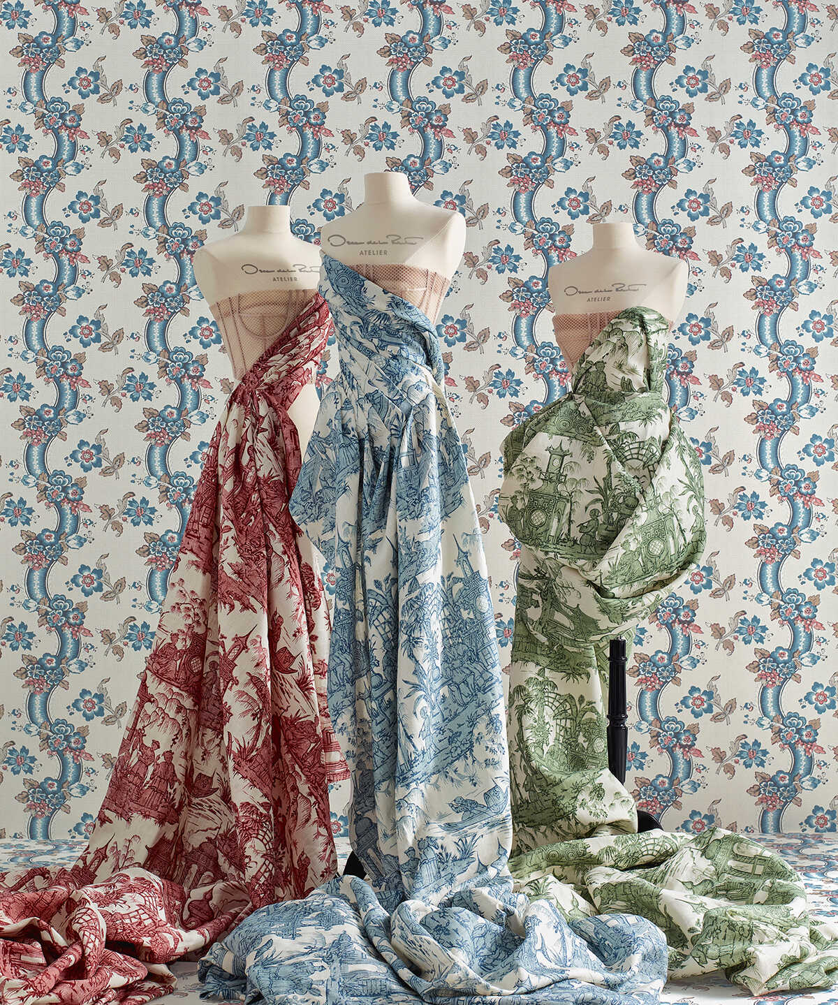 Benday Paper - Denim/Berry - LEE JOFA Wallpaper