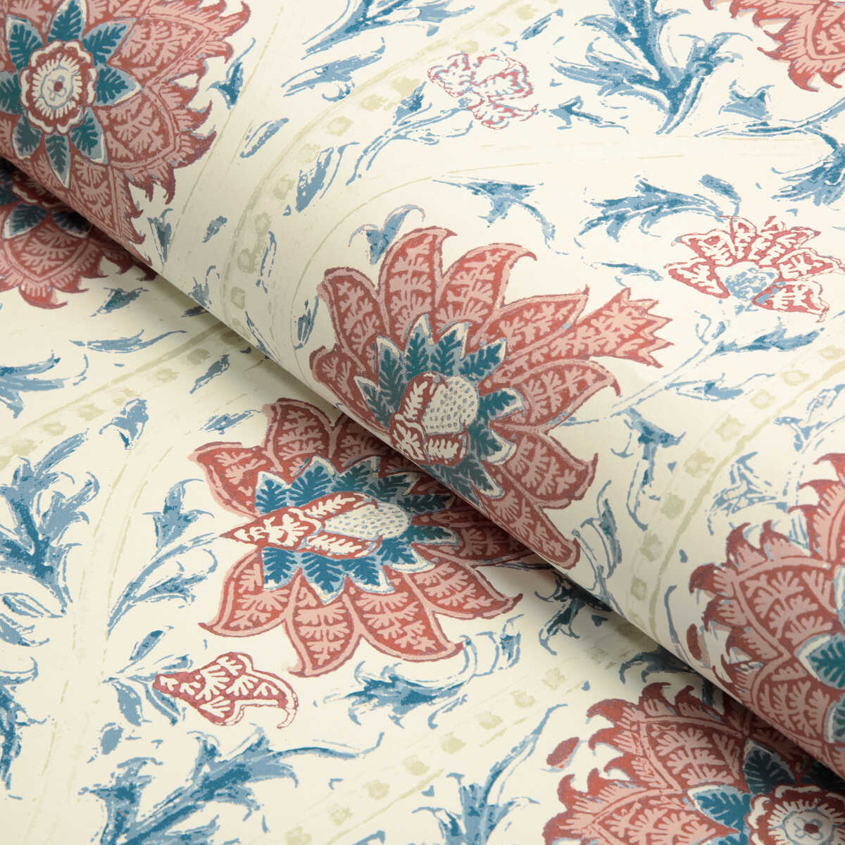 Calico Vine Wp - Blue Red - LEE JOFA Papel pintado