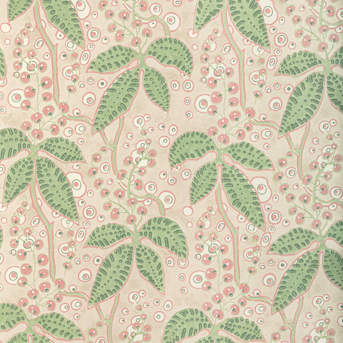 Putnam Paper - Green/Rose - LEE JOFA Wallpaper