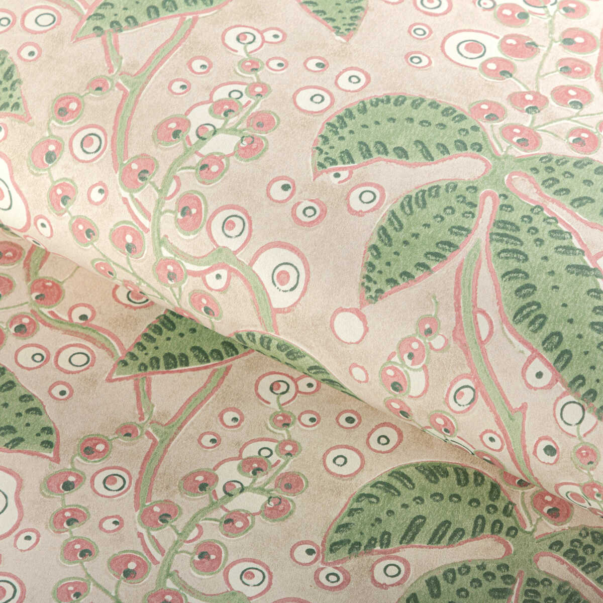 Putnam Paper - Green/Rose - LEE JOFA Wallpaper