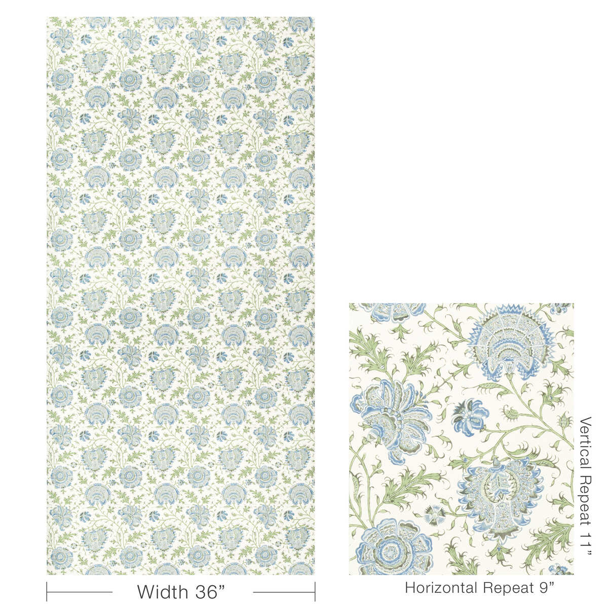 Indiennes Floral Wp - Sea - LEE JOFA Wallpaper