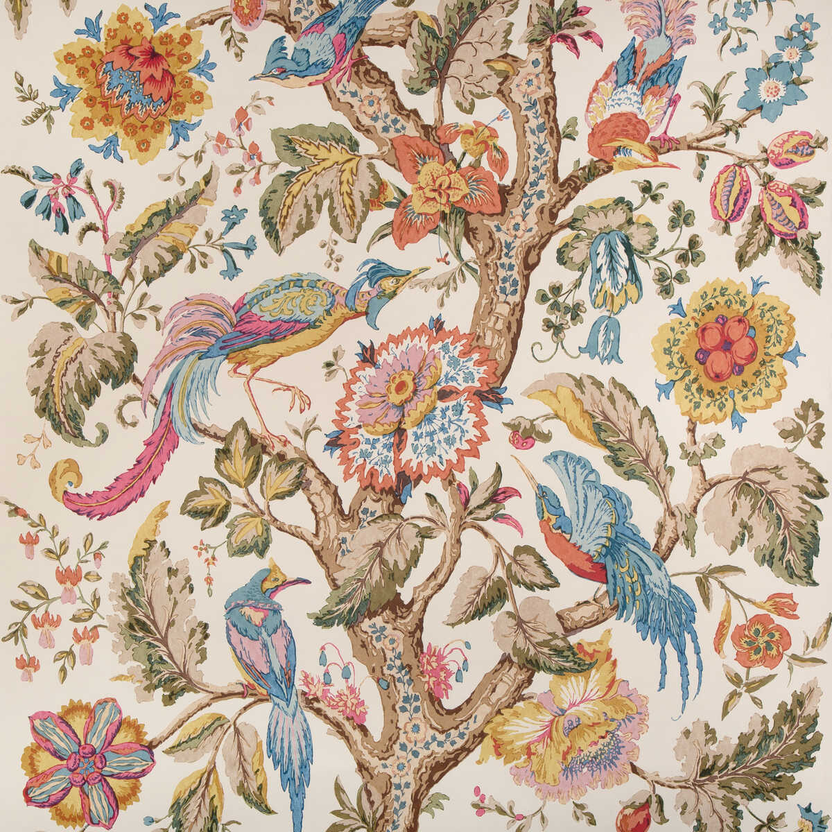 Tree Of Life Pnl - Denim/Berry - LEE JOFA Wallpaper