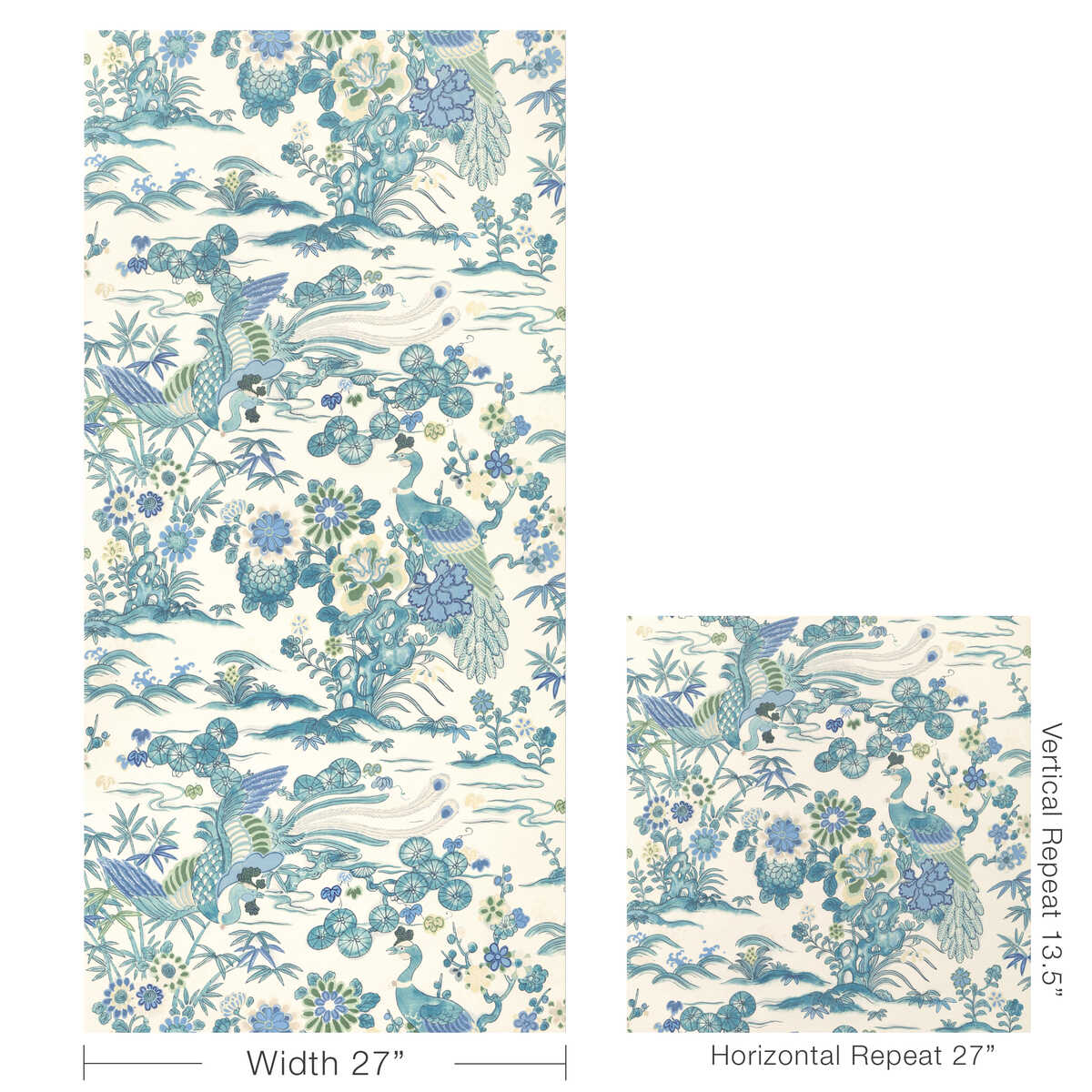 Sakura Paper - Teal - LEE JOFA Papel pintado