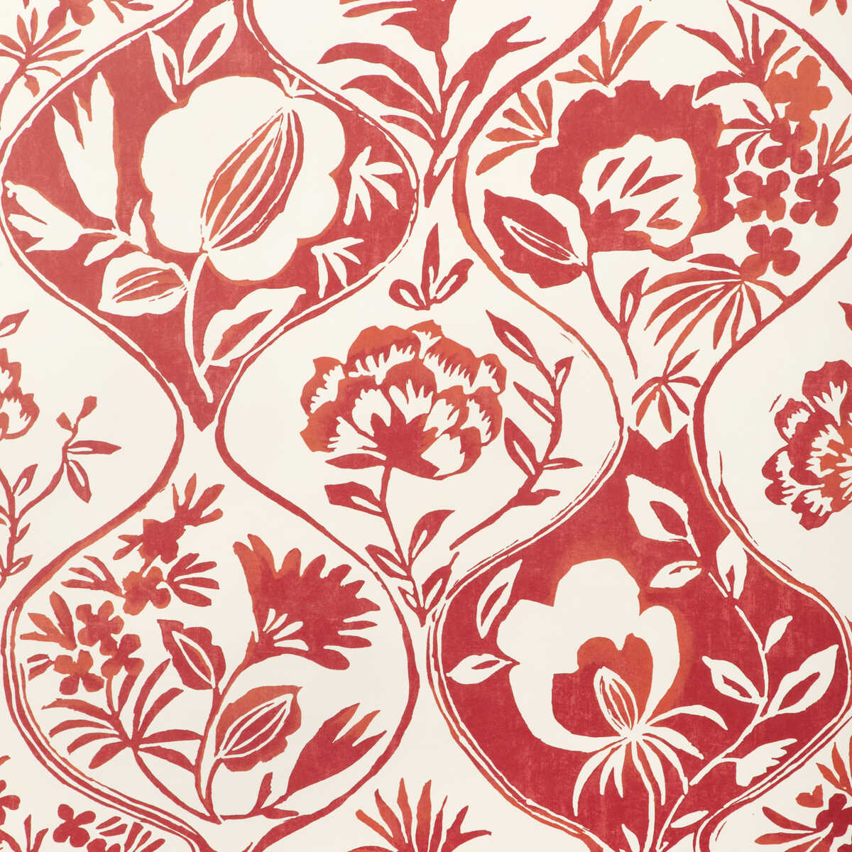 Calathea Paper - Red - LEE JOFA Wallpaper