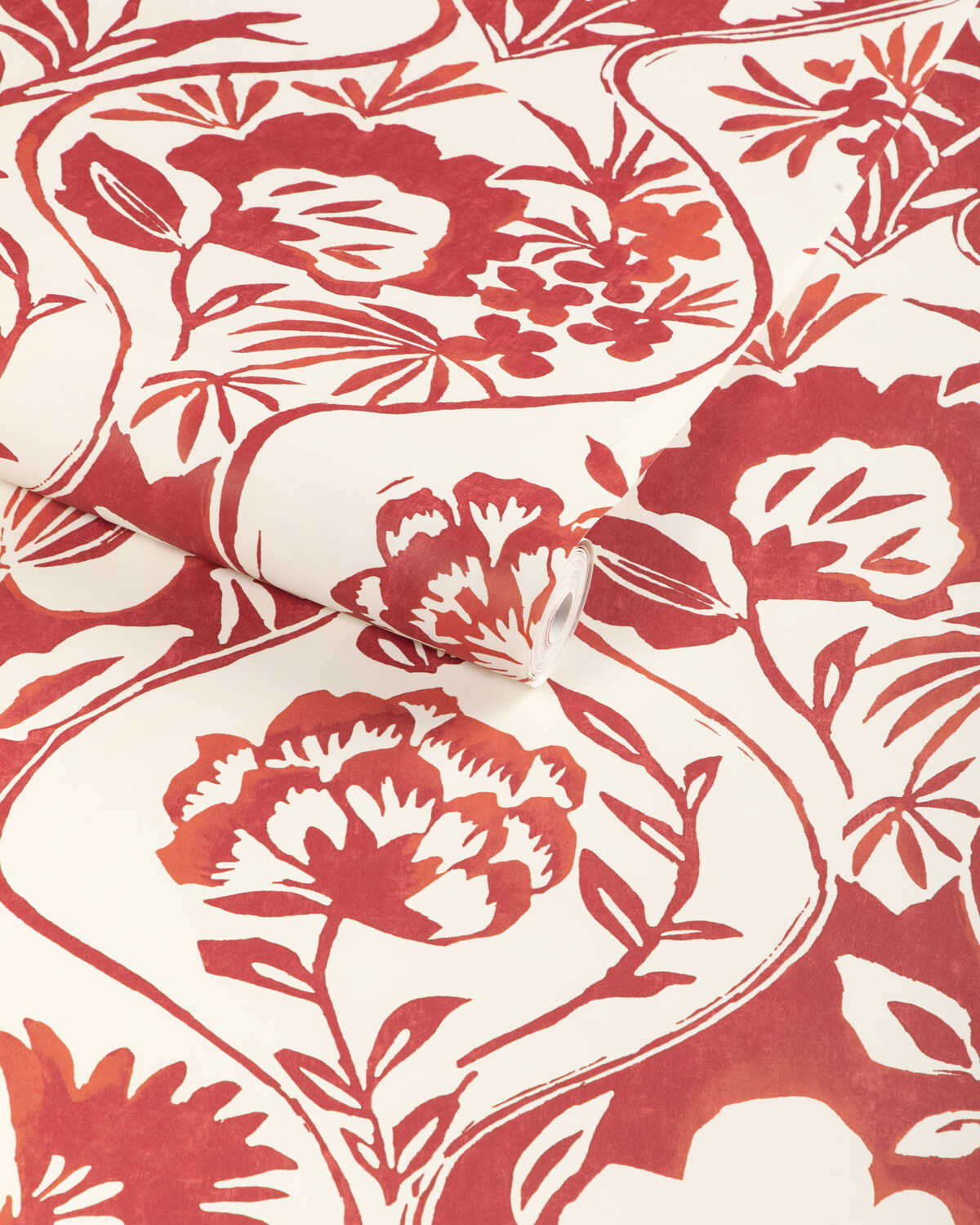 Calathea Paper - Red - LEE JOFA Wallpaper