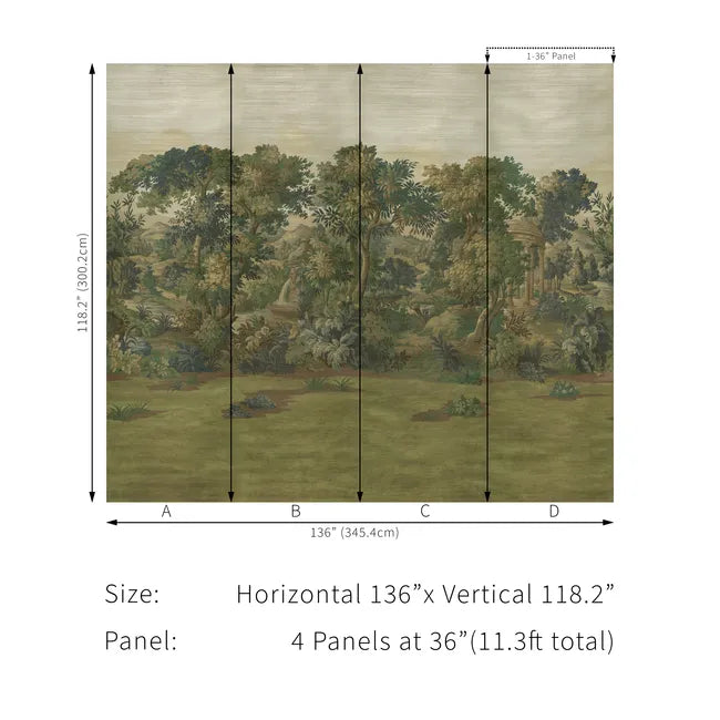 P2025104.330.0 KINGSLEY MURAL GC VERDURE - LEE JOFA WALLCOVERING