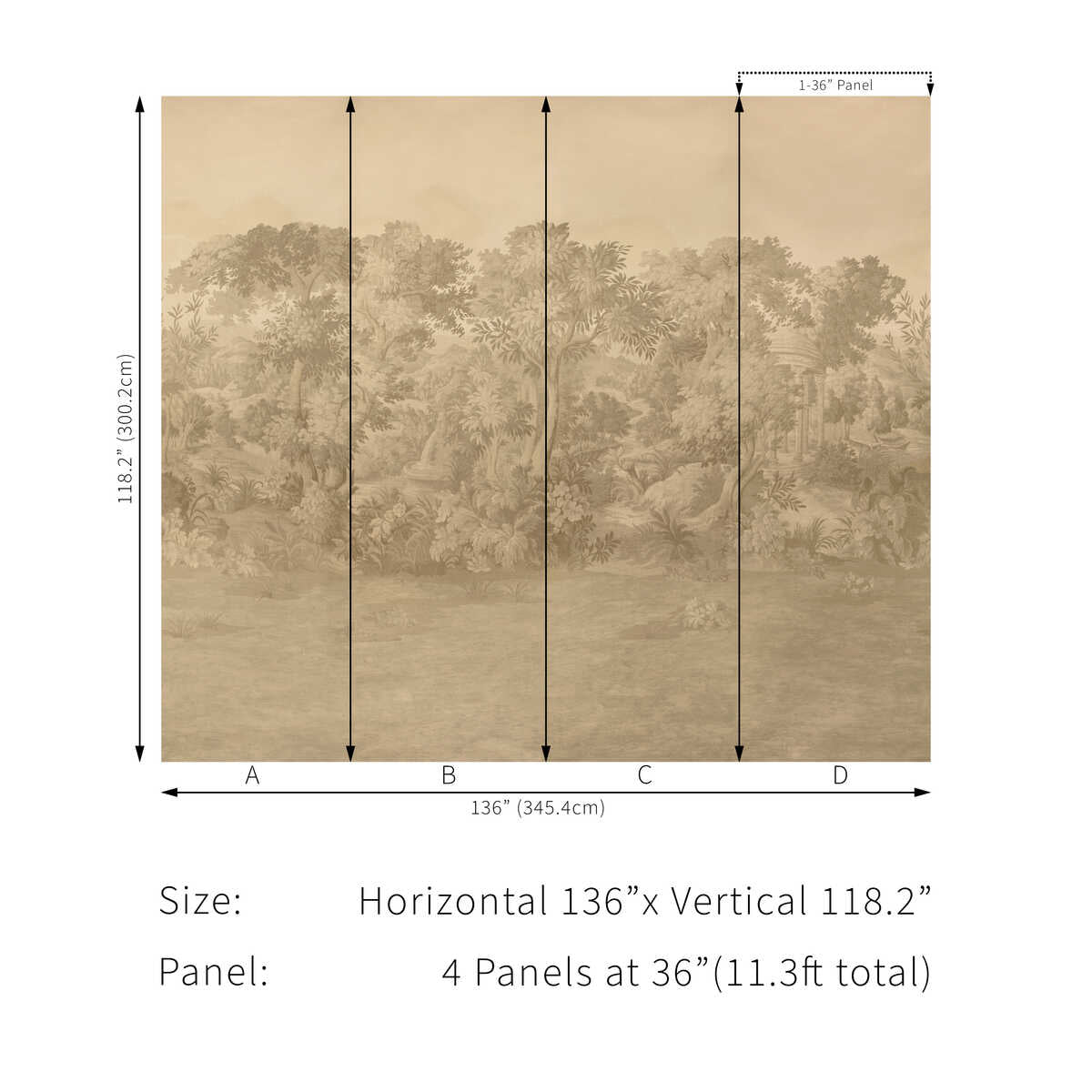 Kingsley Mural Pw - Beige - LEE JOFA Papel pintado