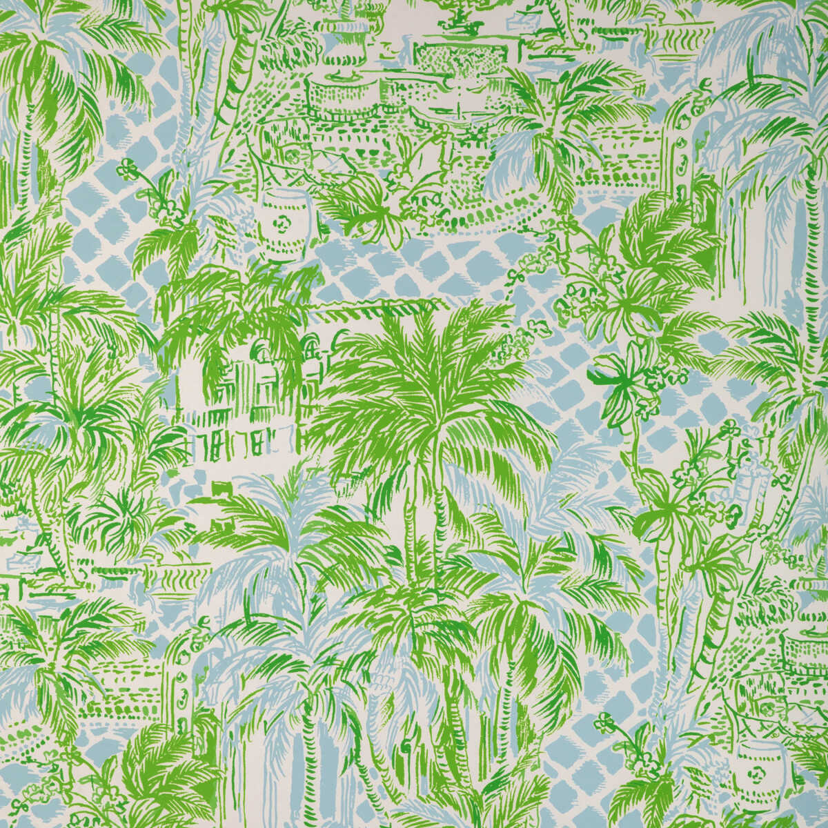 Palm Beach Wp - Blue/Green - LEE JOFA Wallpaper