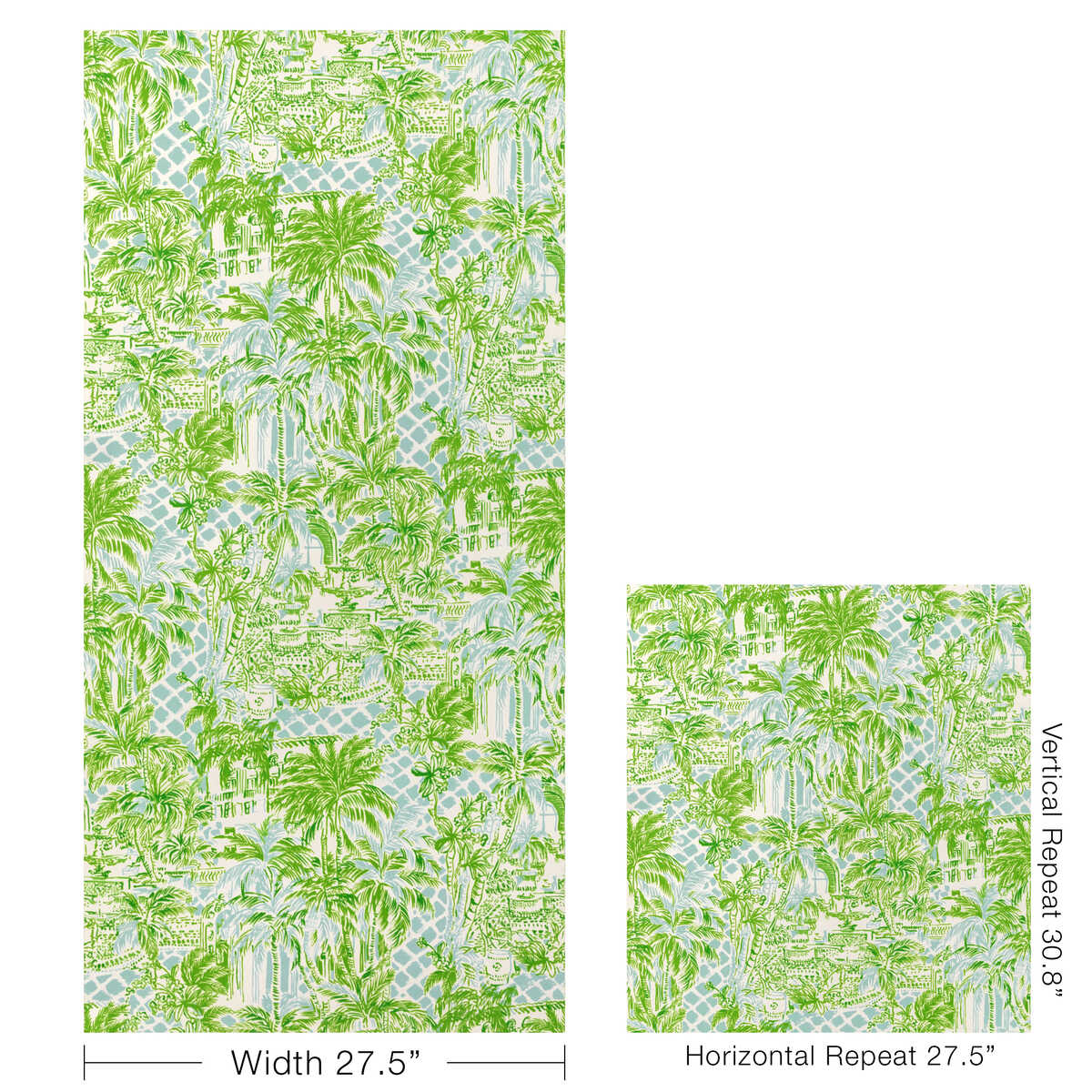 Palm Beach Wp - Blue/Green - LEE JOFA Wallpaper