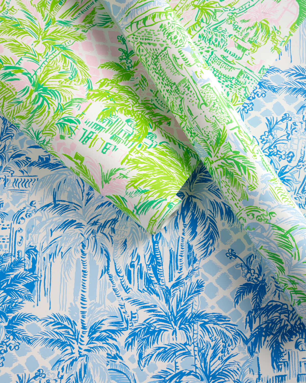 Palm Beach Wp - Blue/Green - LEE JOFA Wallpaper