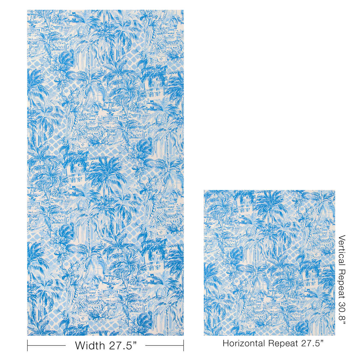 Palm Beach Wp - Blue/Lapis - LEE JOFA Wallpaper