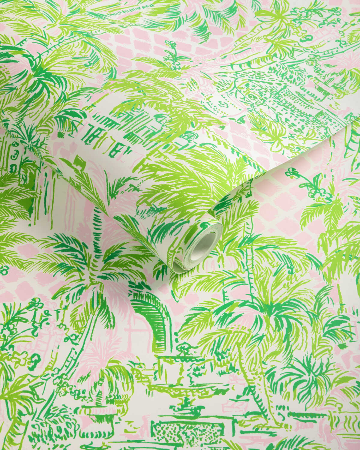 Palm Beach Wp - Pink/Green - LEE JOFA Wallpaper