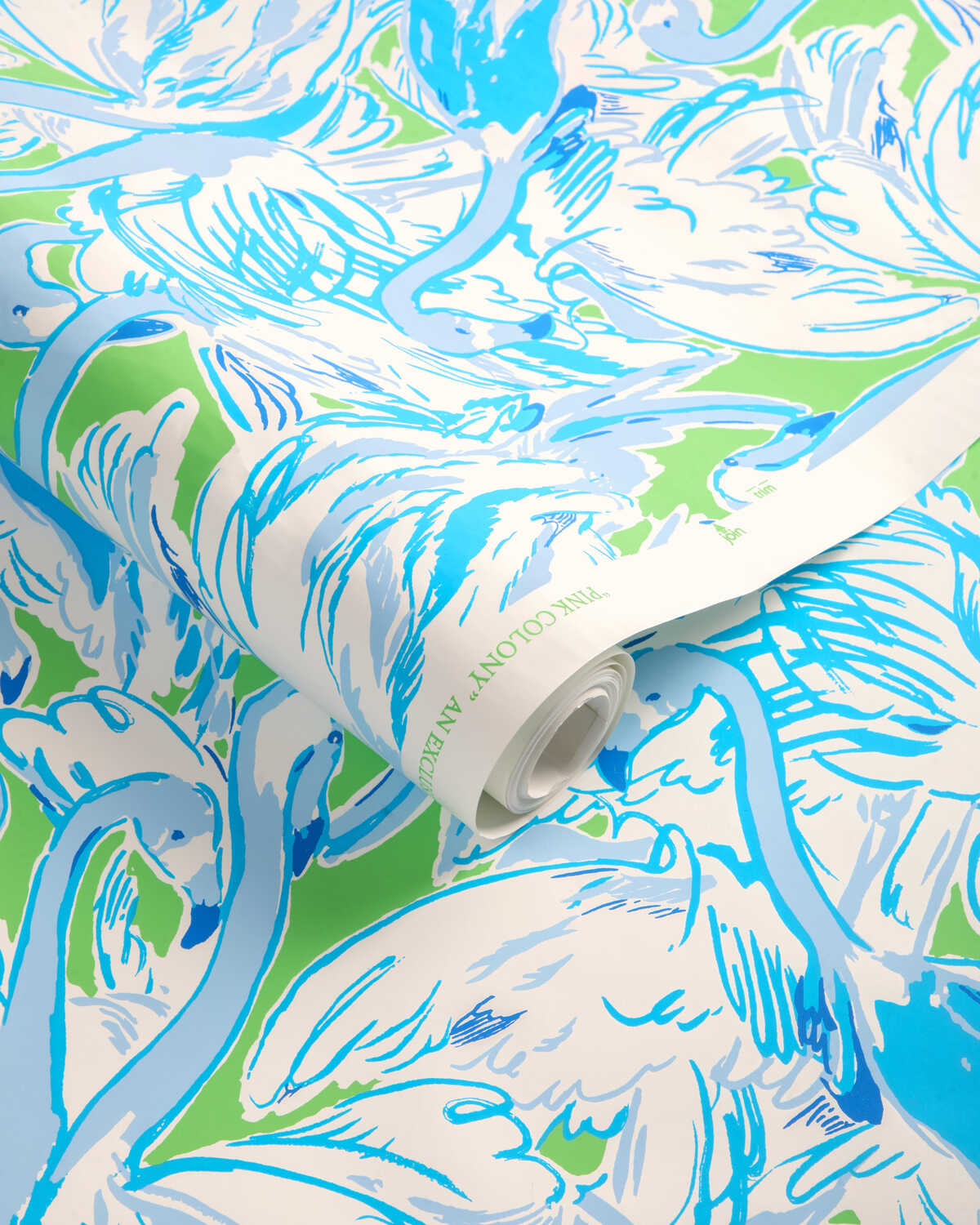 Pink Colony Wp - Green/Blue - LEE JOFA Wallpaper