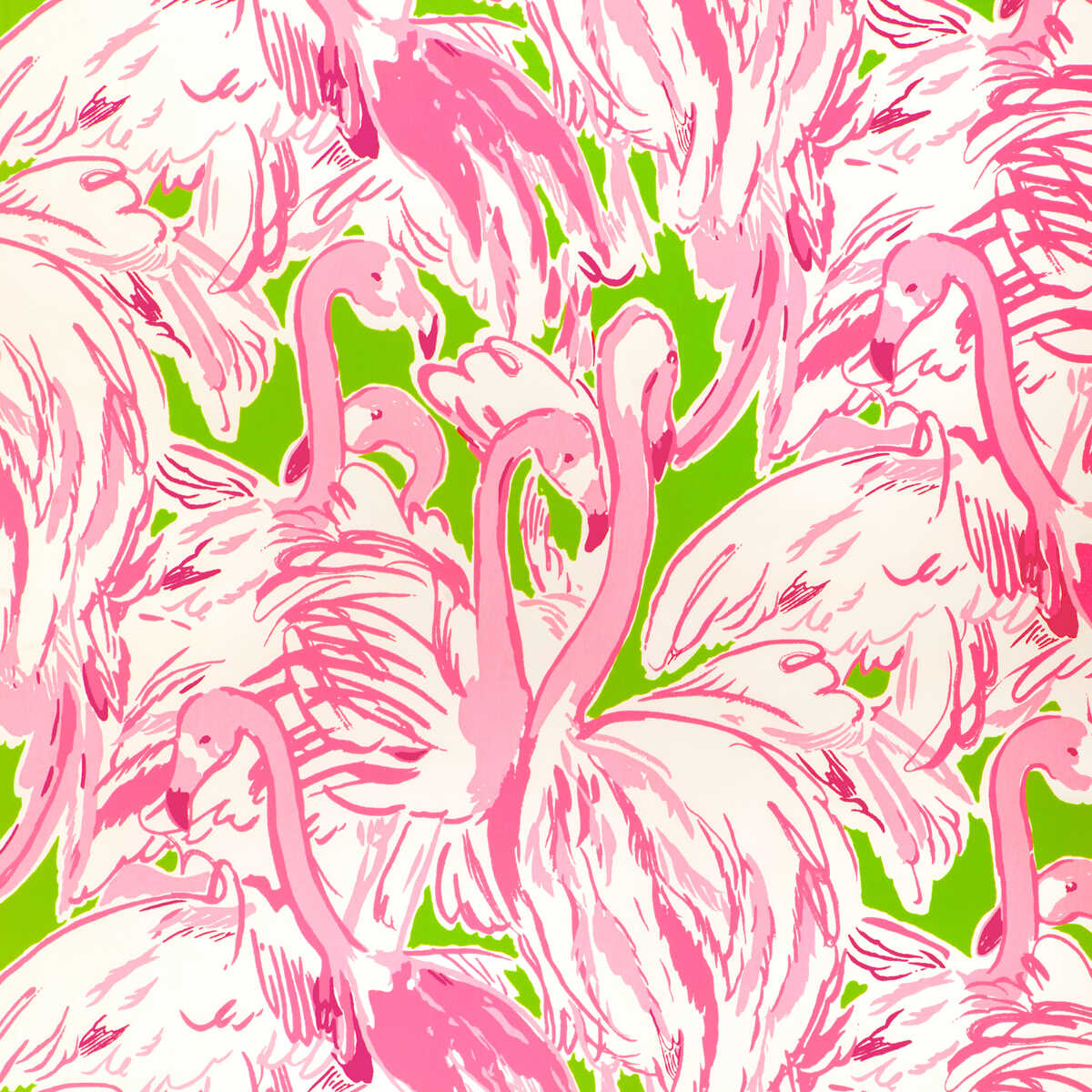 Pink Colony Wp - Green/Pink - LEE JOFA Wallpaper