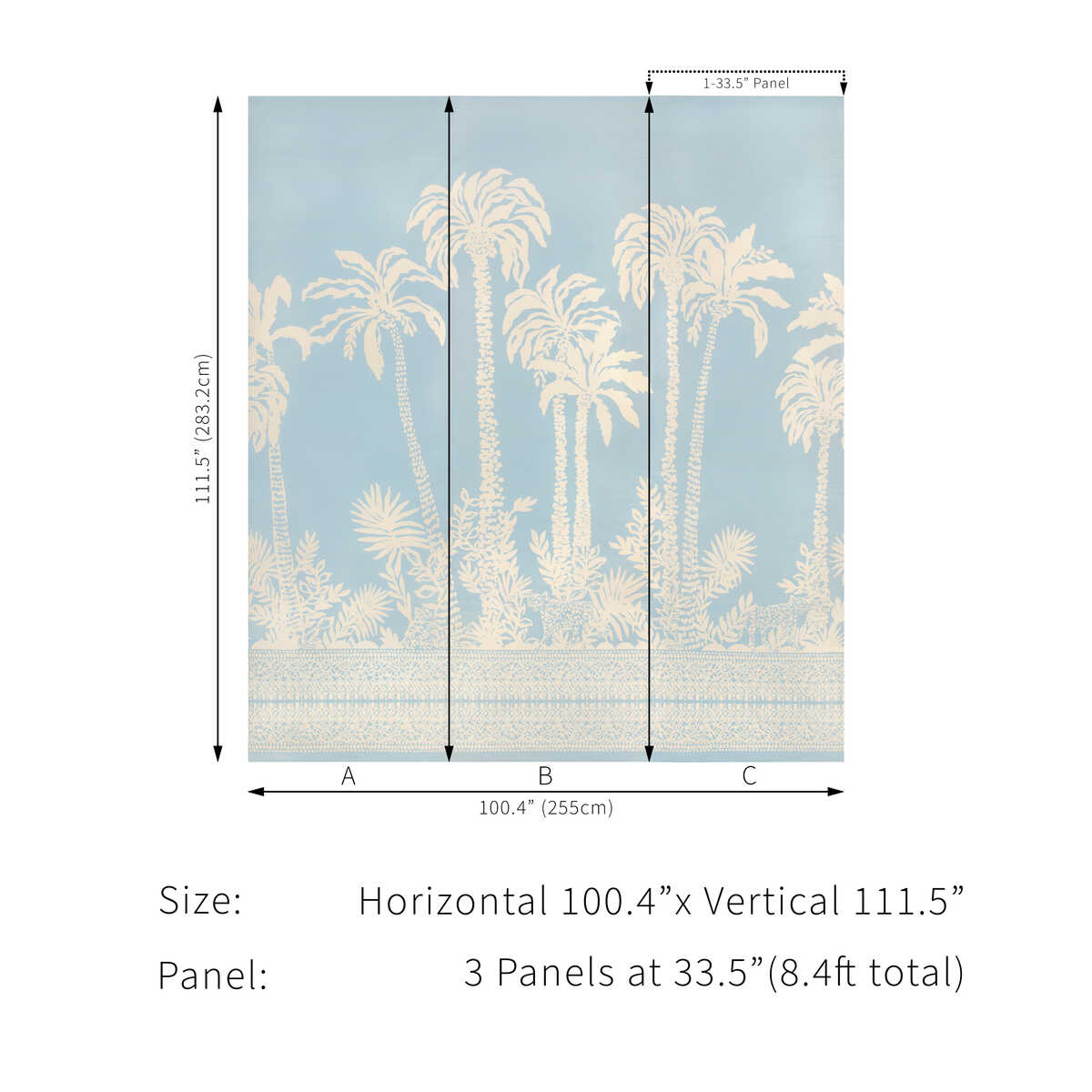 Palms Way Mural Gc - Blue - LEE JOFA Papel pintado
