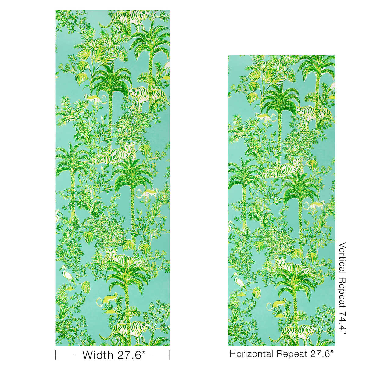 Tiger Queen Wp - Aqua - LEE JOFA Wallpaper