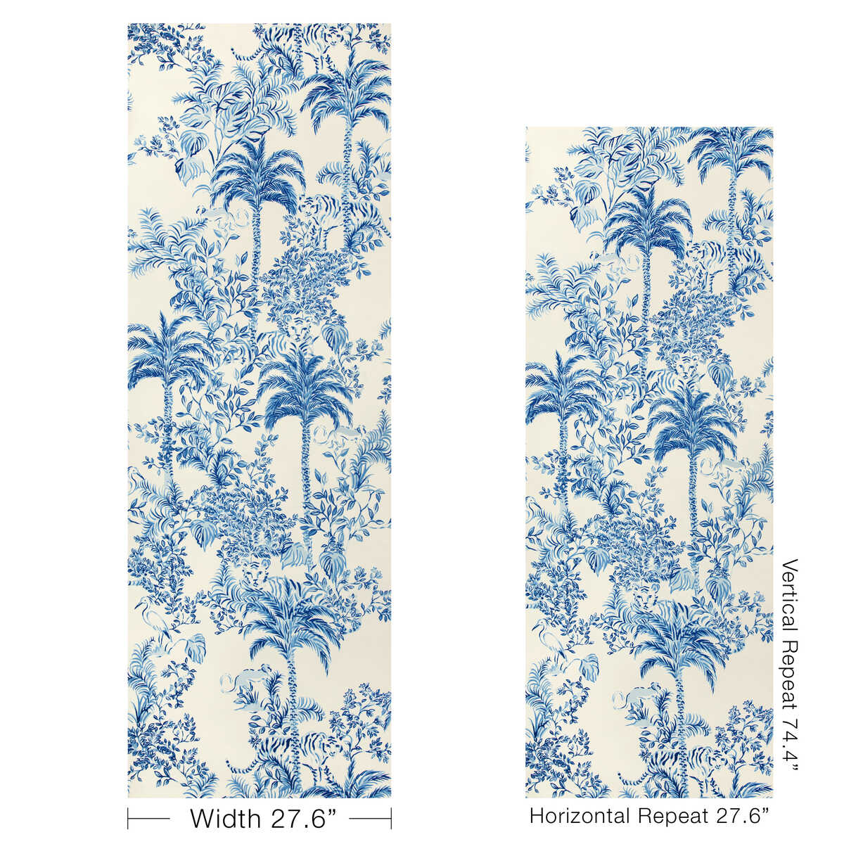 Tiger Queen Wp - Indigo - LEE JOFA Wallpaper